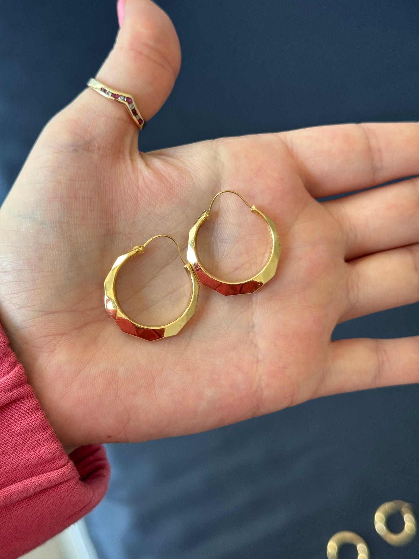 14k Earrings -29mm long 4mm wide