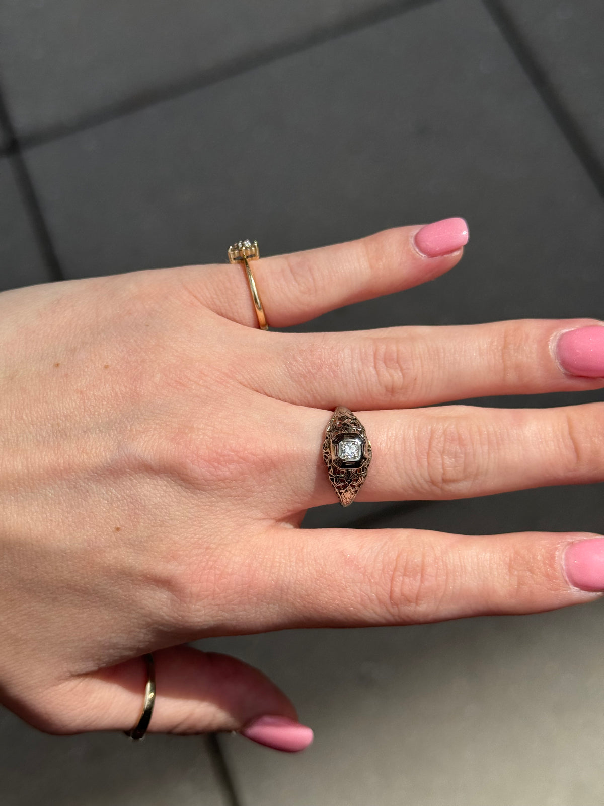 14k warm white diamond size 7.75