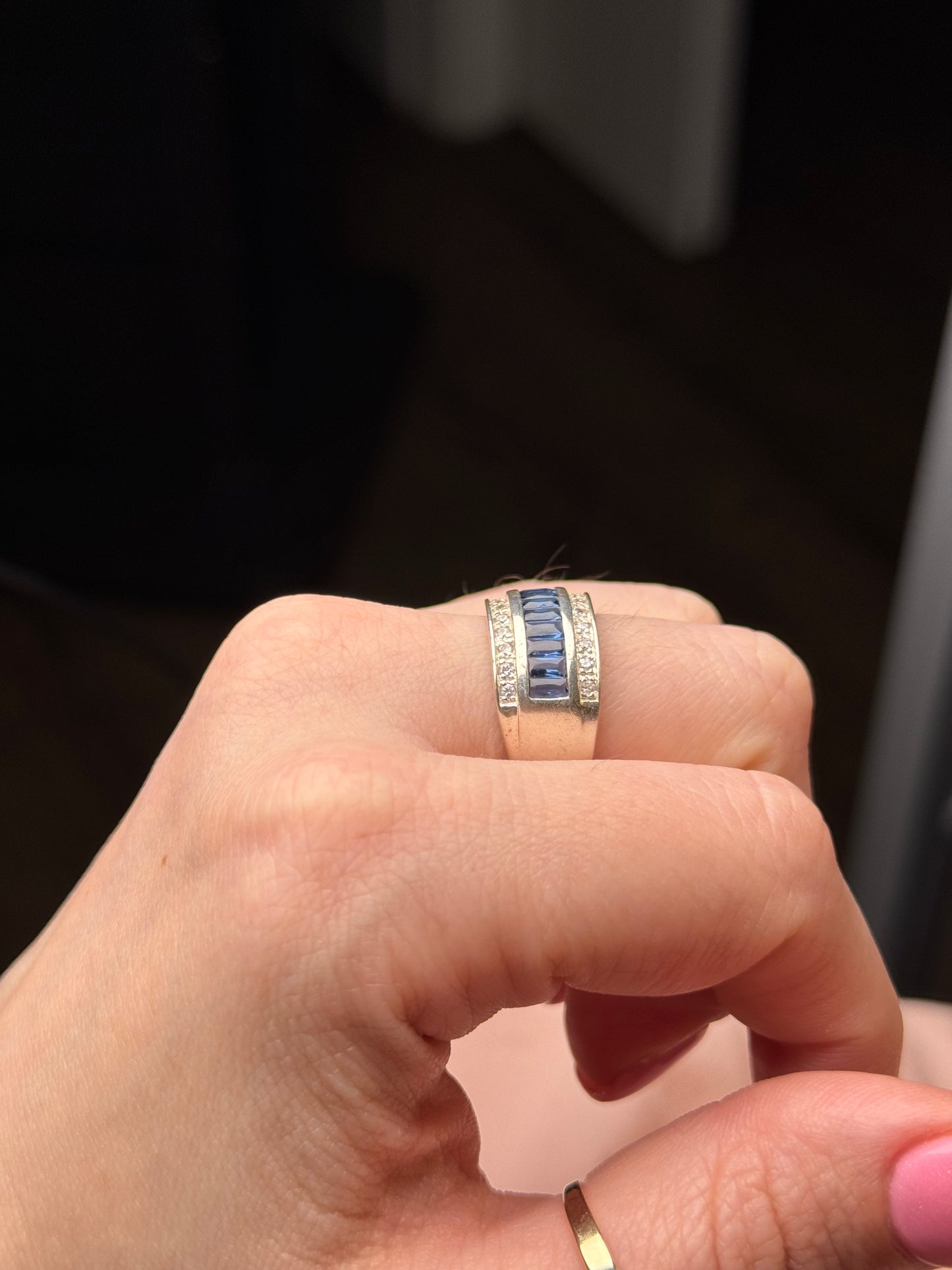 Sterling unknown stones ring - size 10