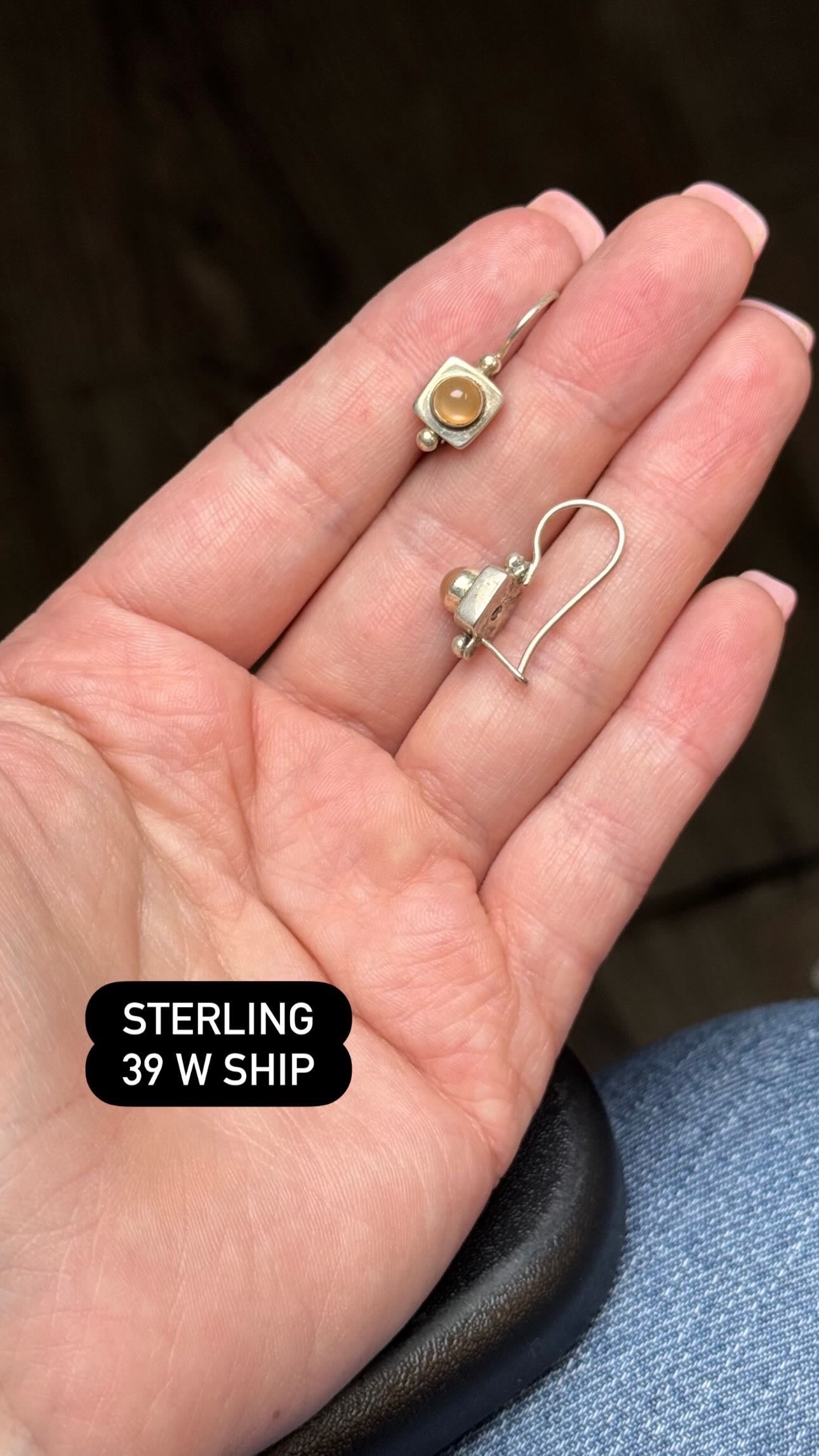 Sterling opal earrings