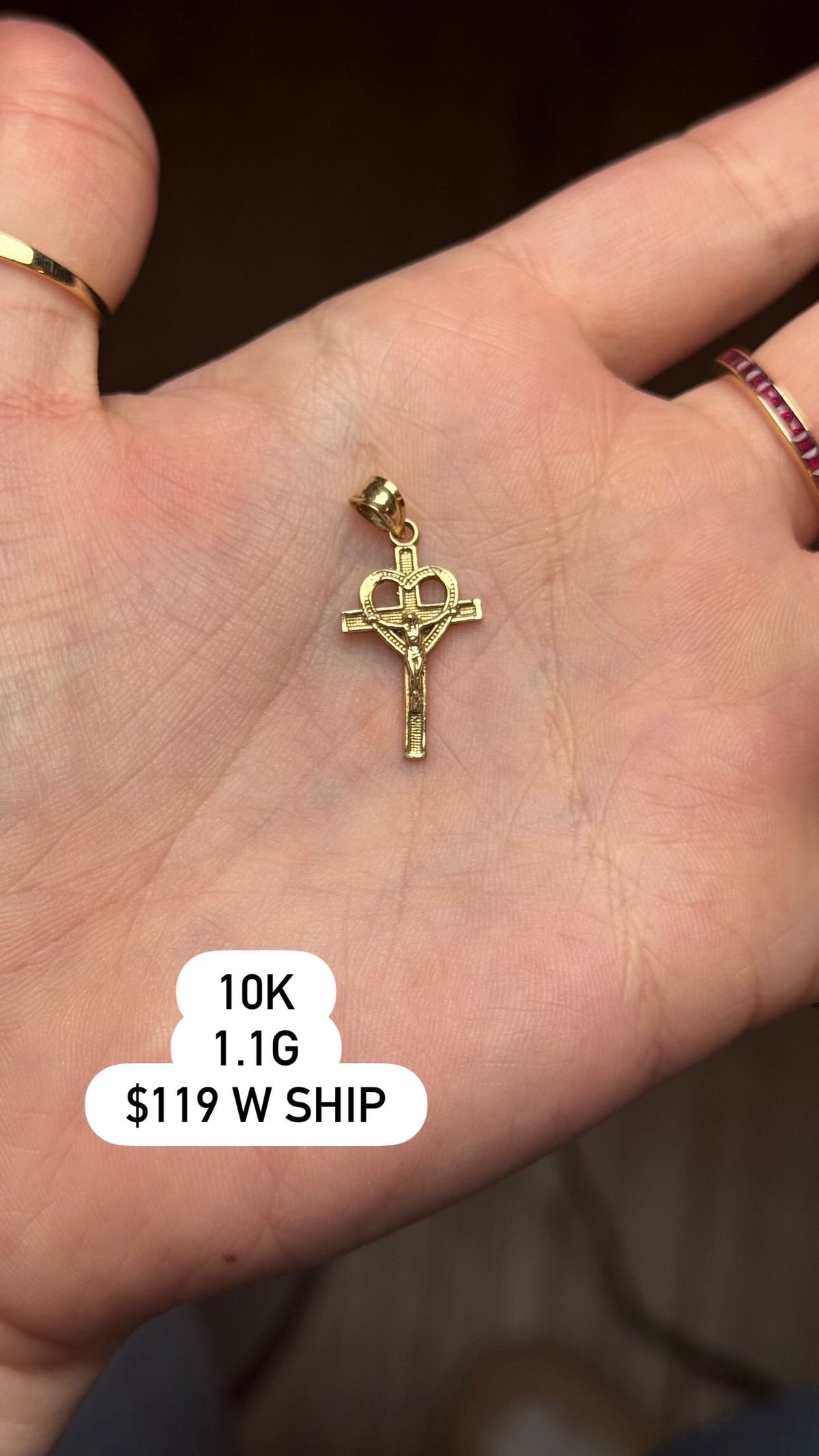 10k cross pendant
