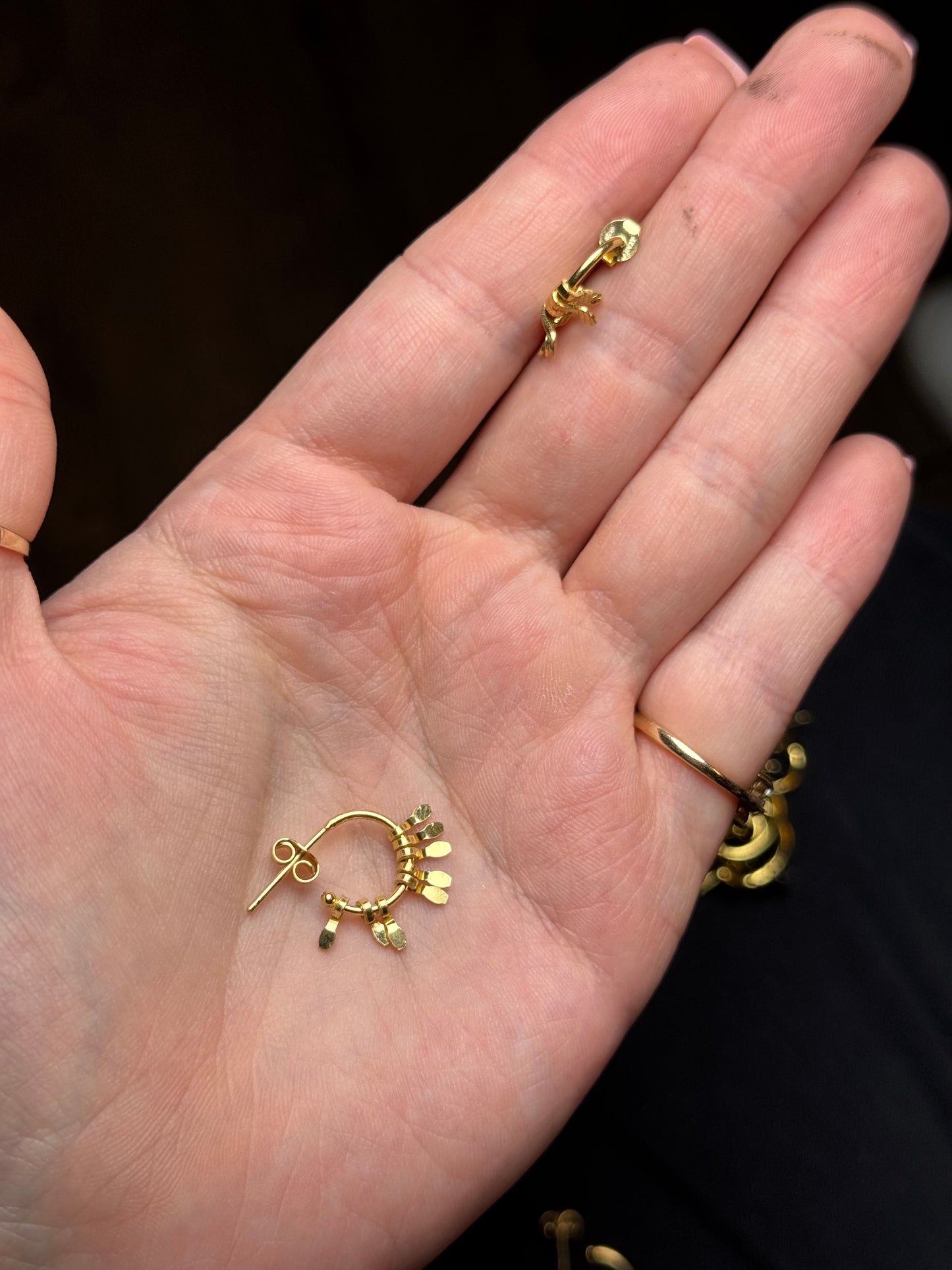 Sterling in gold earrings
