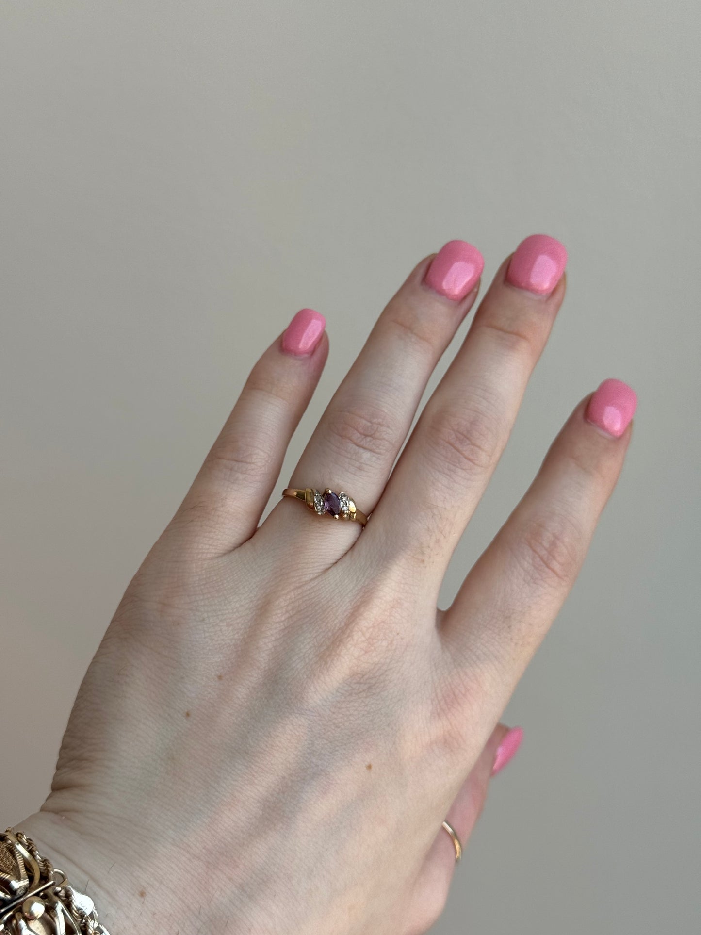 10K Sapphire Diamond Ring - Size 7