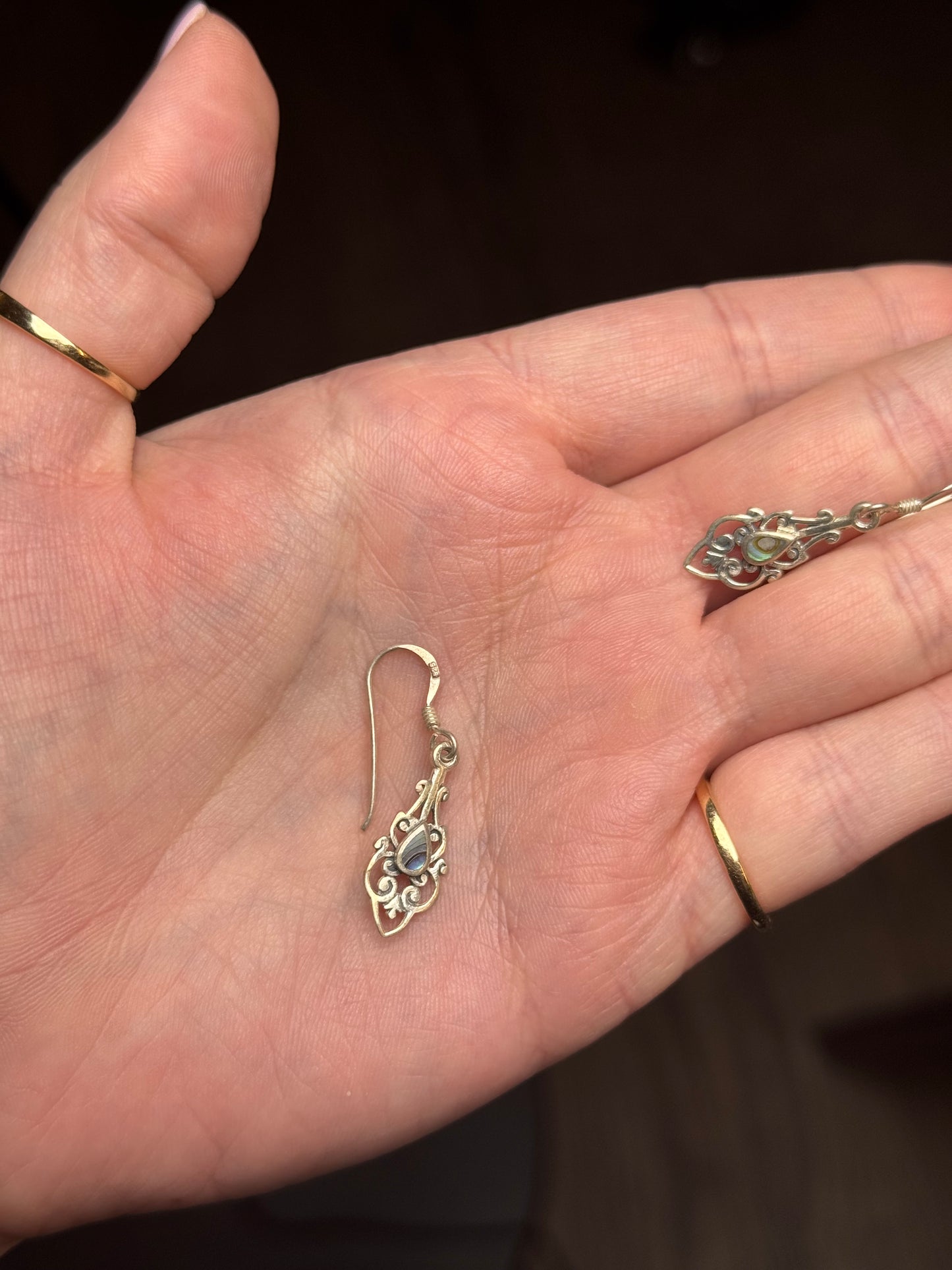 Sterling abalone earrings