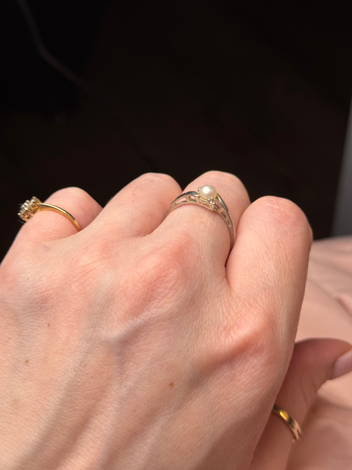 Sterling unknown stones (not diamond) ring - size 8.75