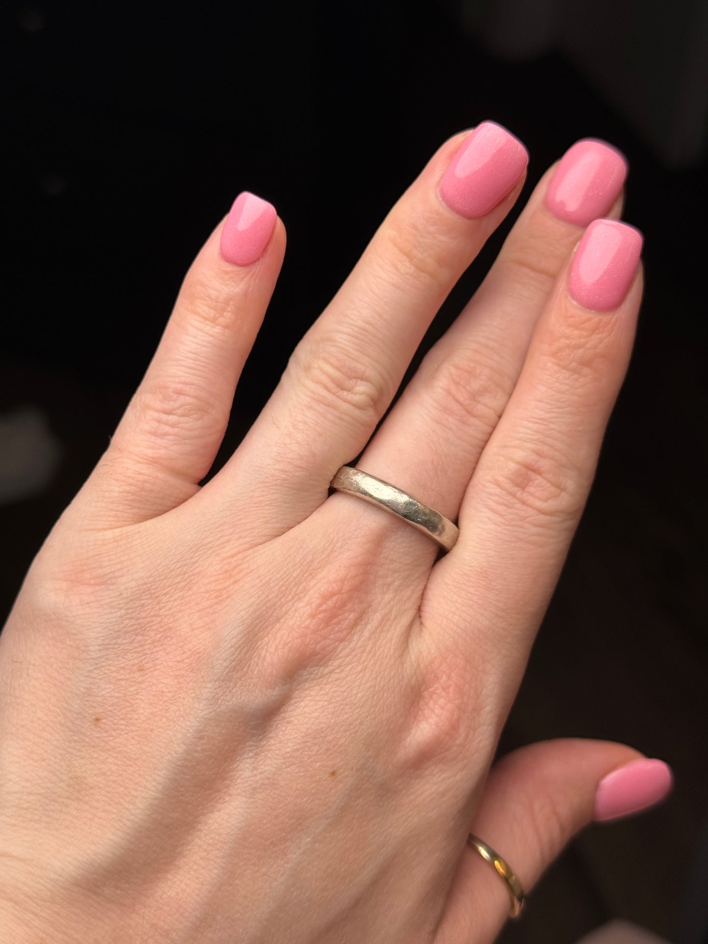 Sterling Israel hammered ring - size 9-9.25
