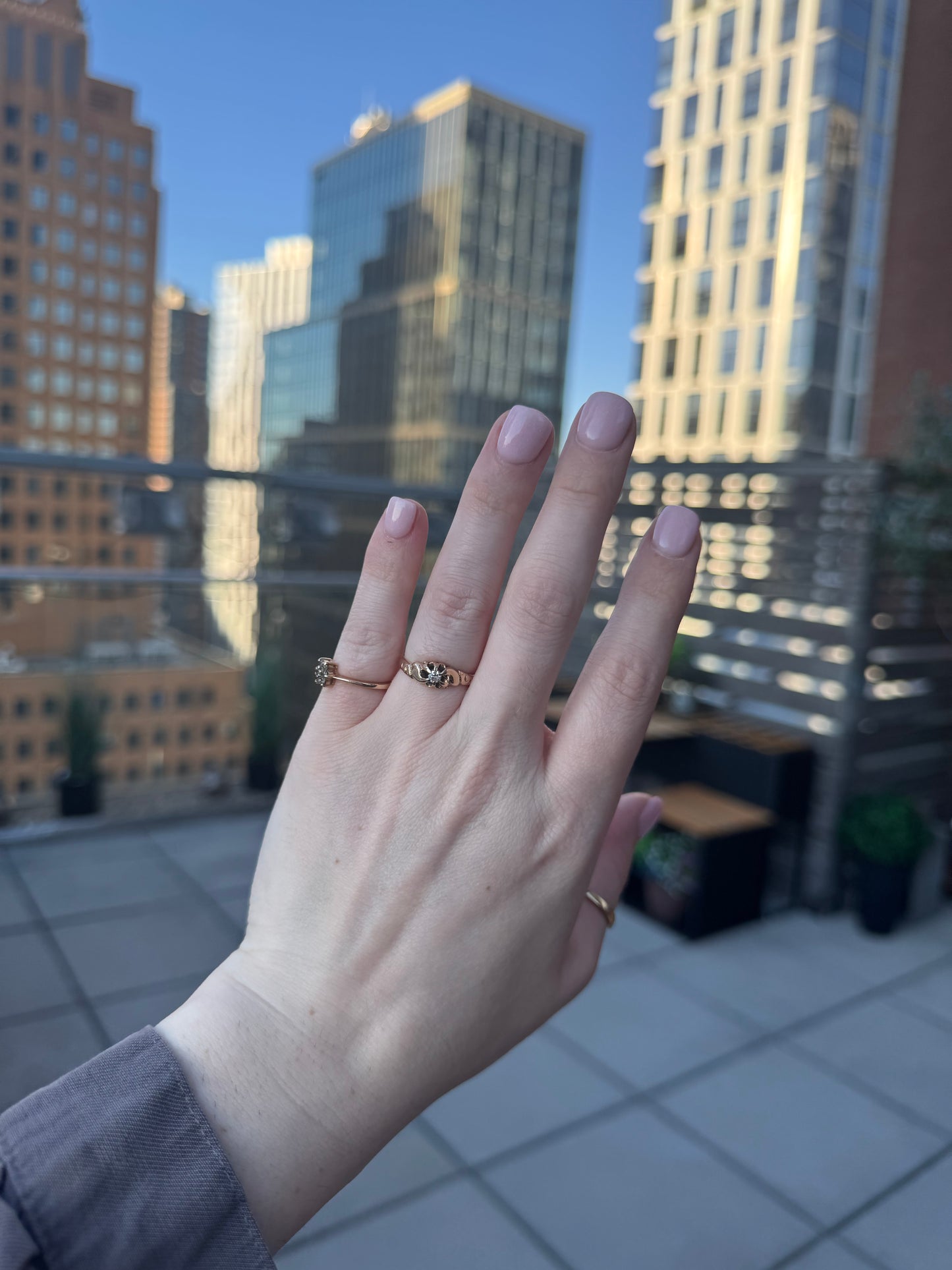 14K Gold Diamond Belcher Ring – Size 6.5