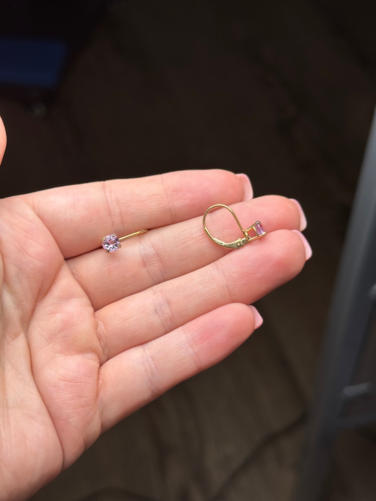 Sterling in gold amethyst earrings