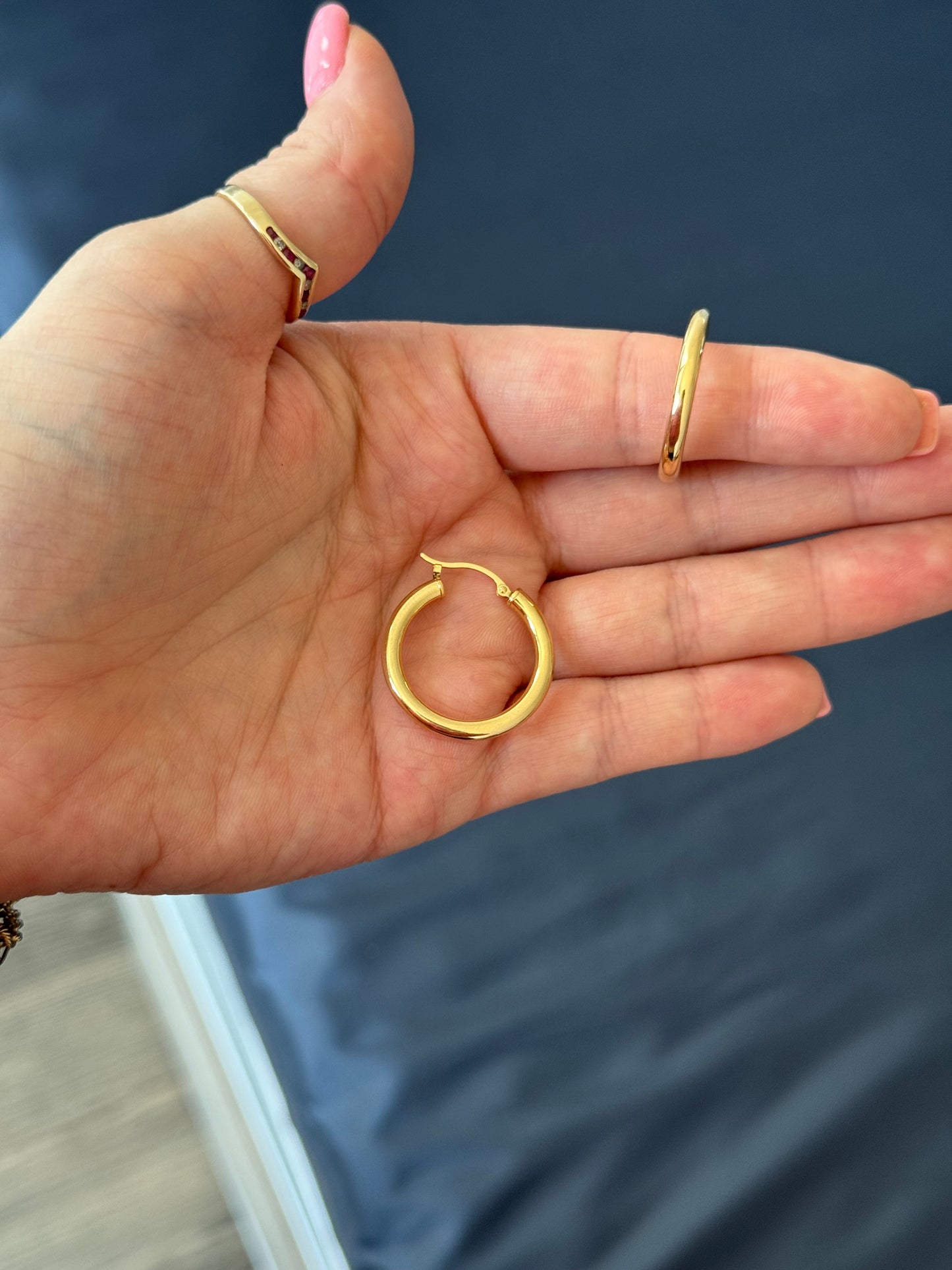 14k Hoops 3mm wide 25.5mm long
