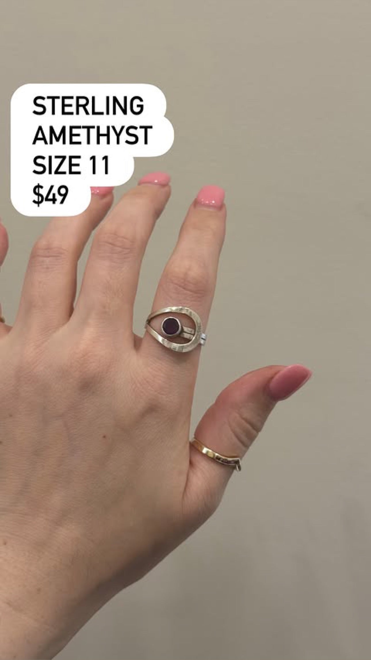 Sterling amethyst ring