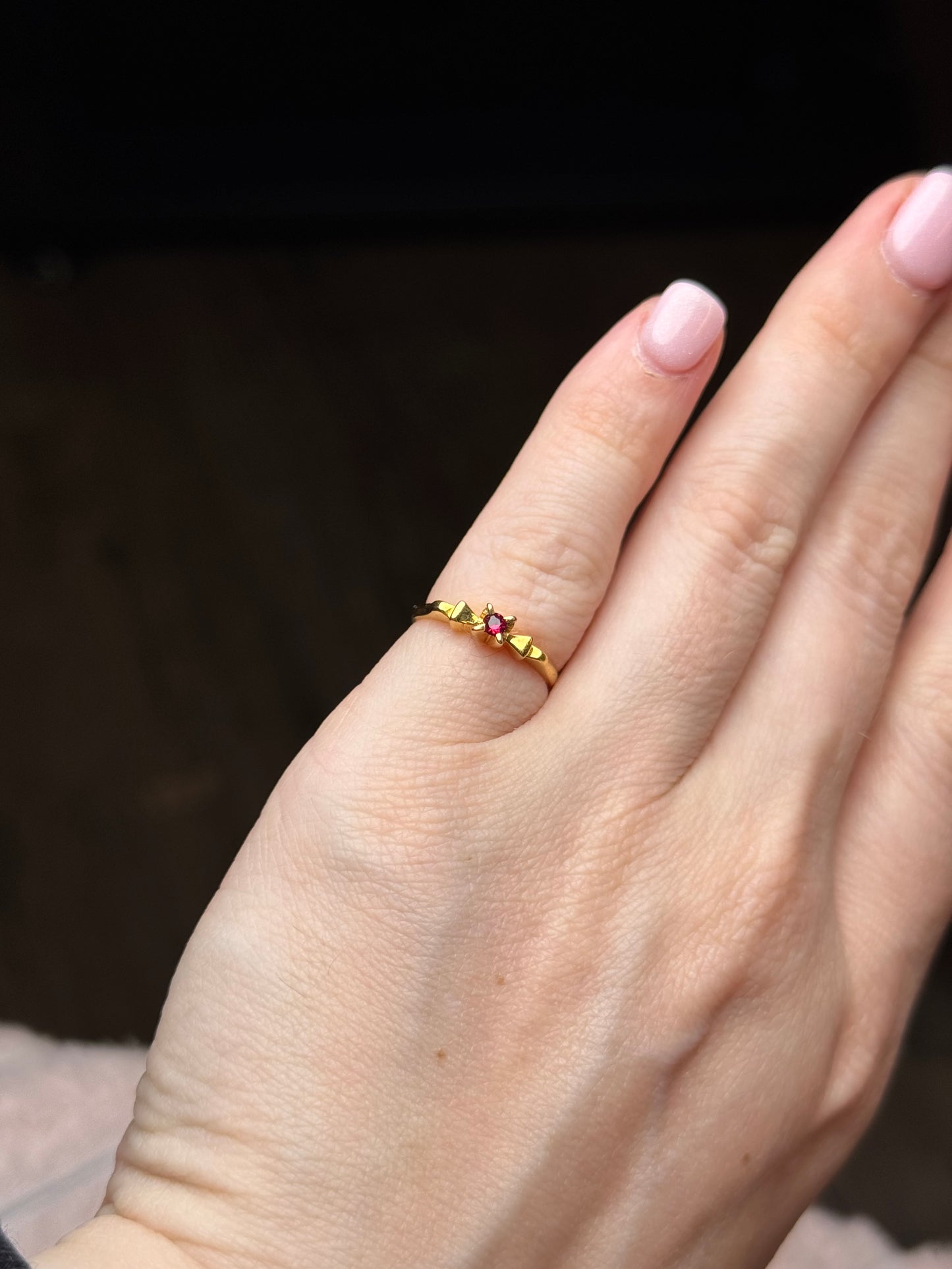 10K Spinel or Topaz Ring - Size 3.75