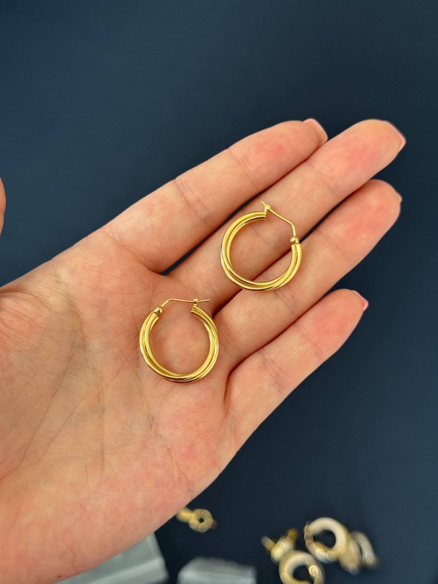 14k hoops 3.2mm wide 24.5mm long