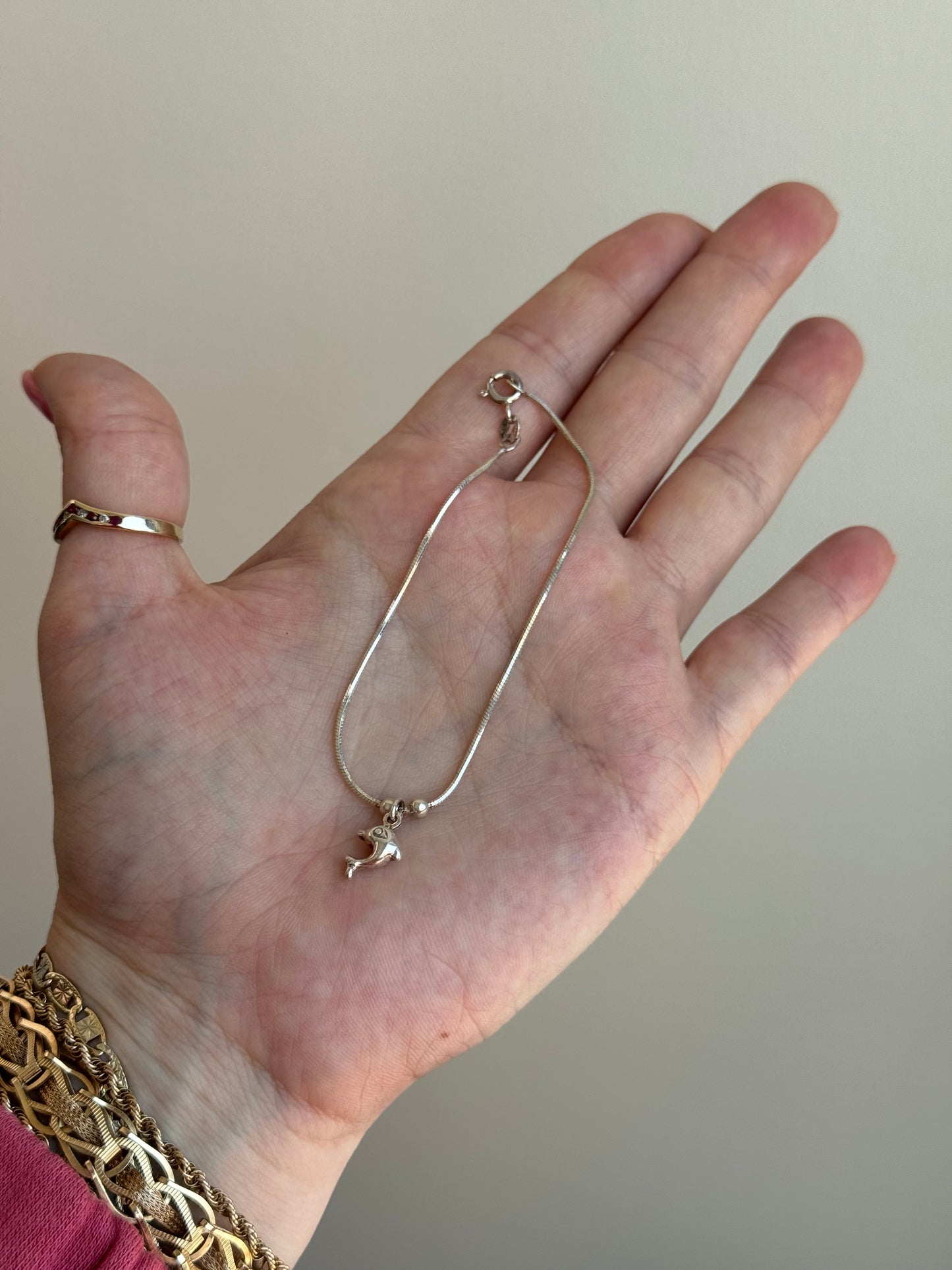 Sterling Dolphin Bracelet - size 7