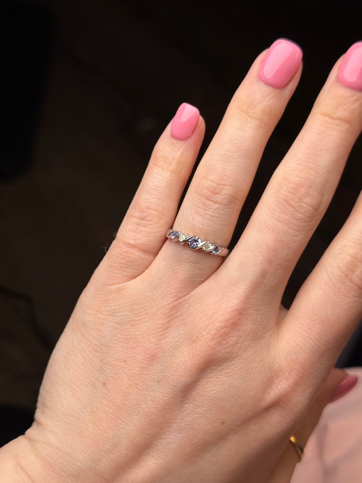 10k white gold Diamond Tanzanite - size 7
