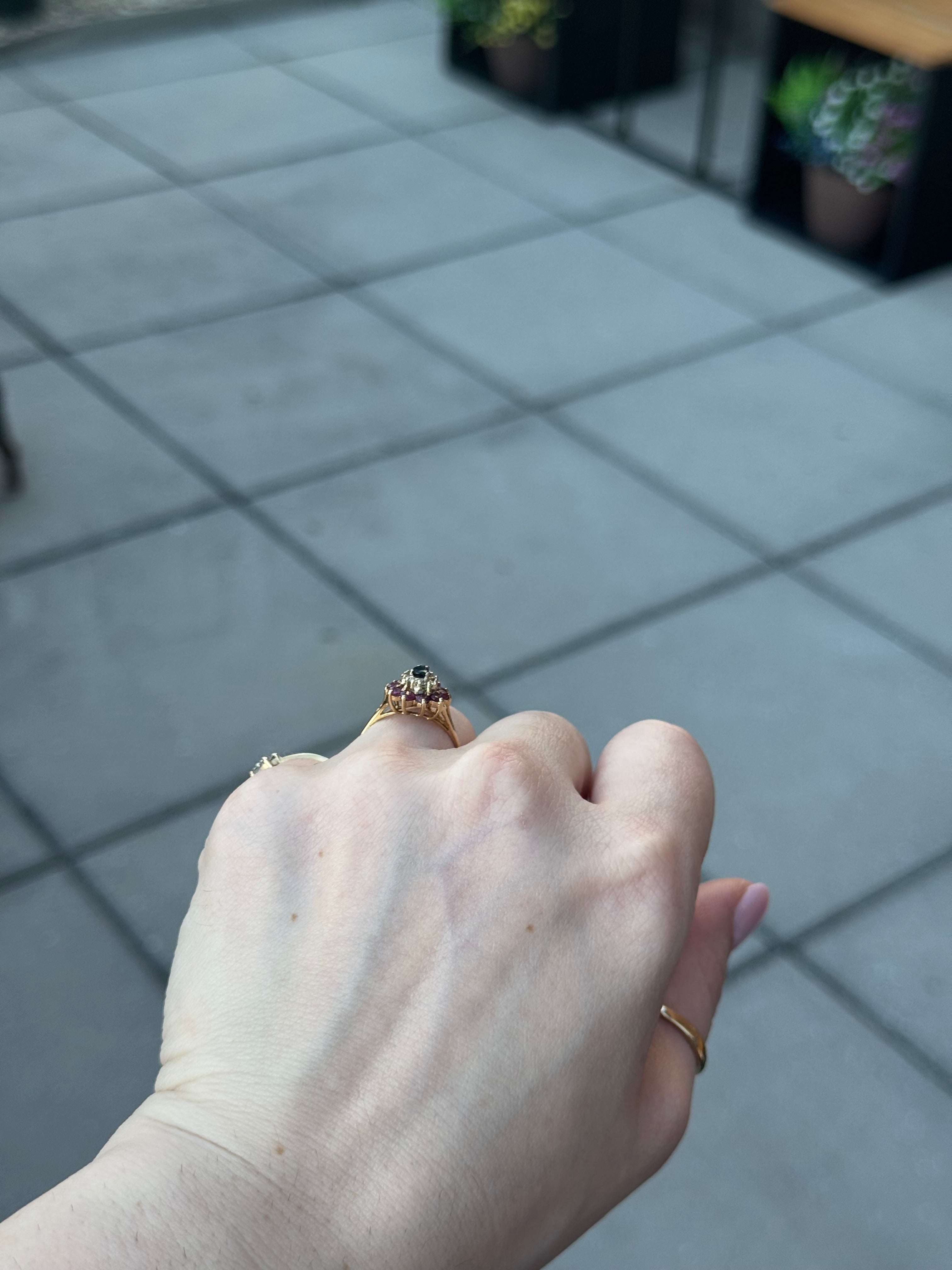 10k Ruby, Sapphire, Diamond Ring - Size 7.75