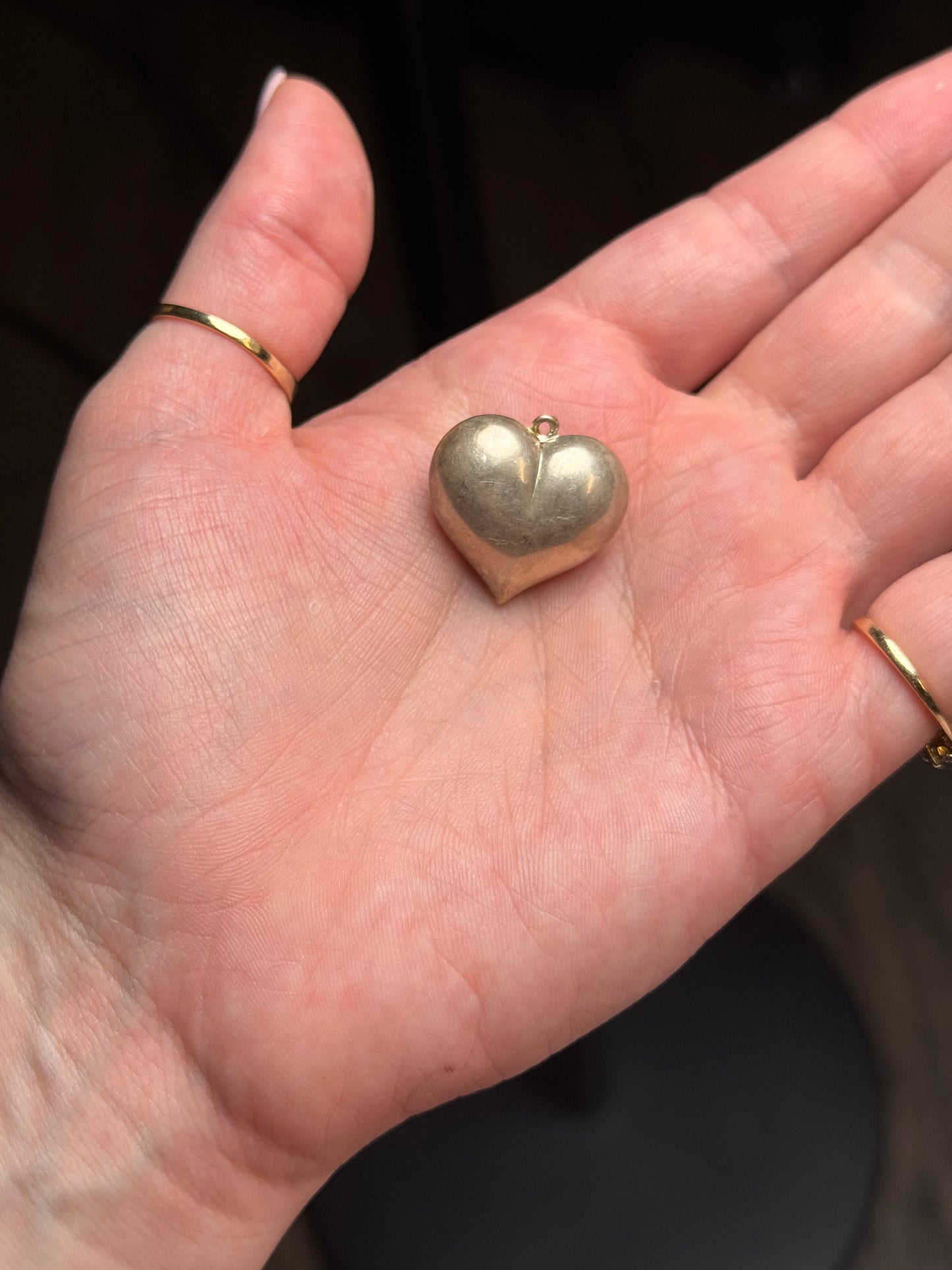 Sterling puffy heart