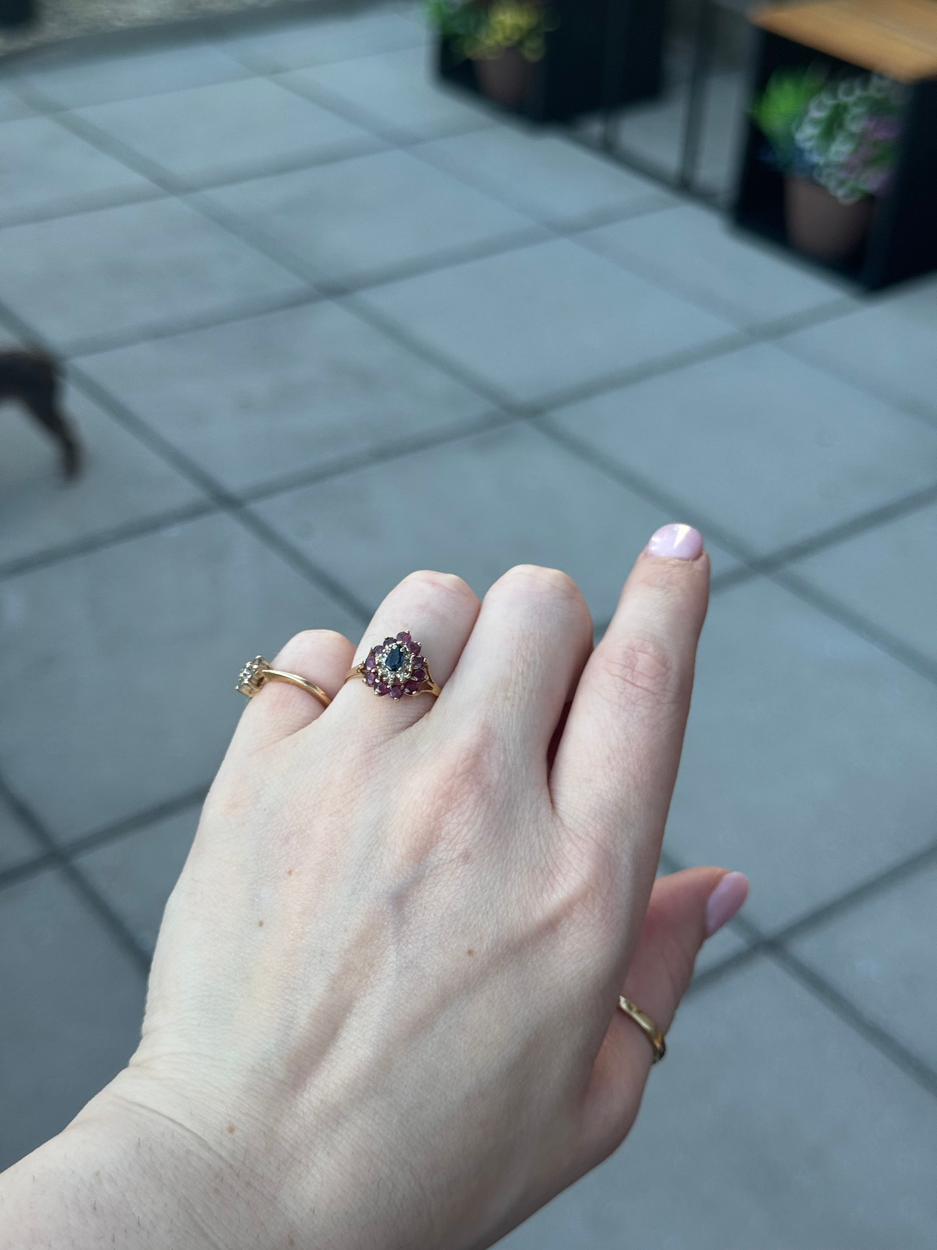 10k Ruby, Sapphire, Diamond Ring - Size 7.75