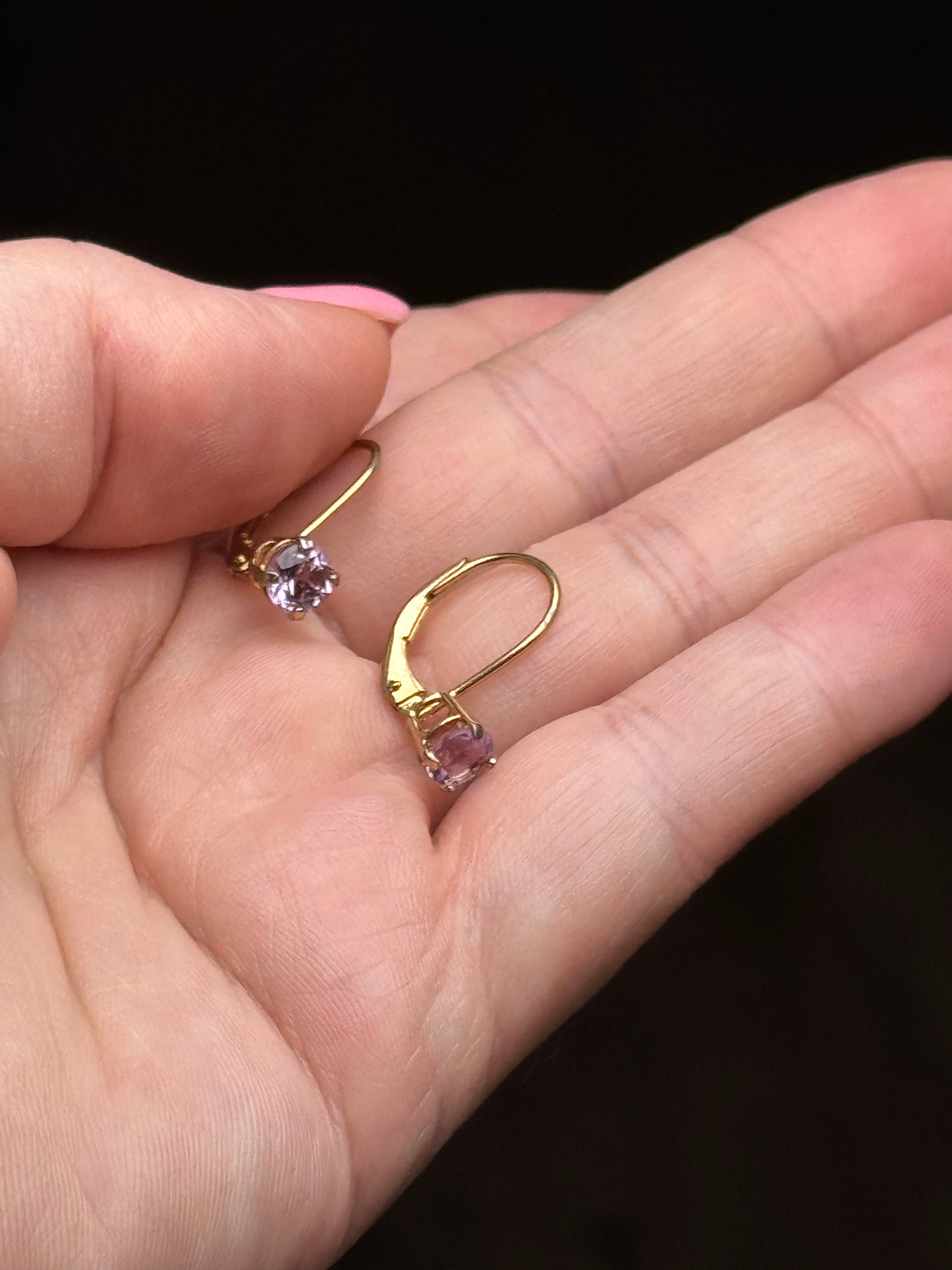 Sterling in gold amethyst earrings
