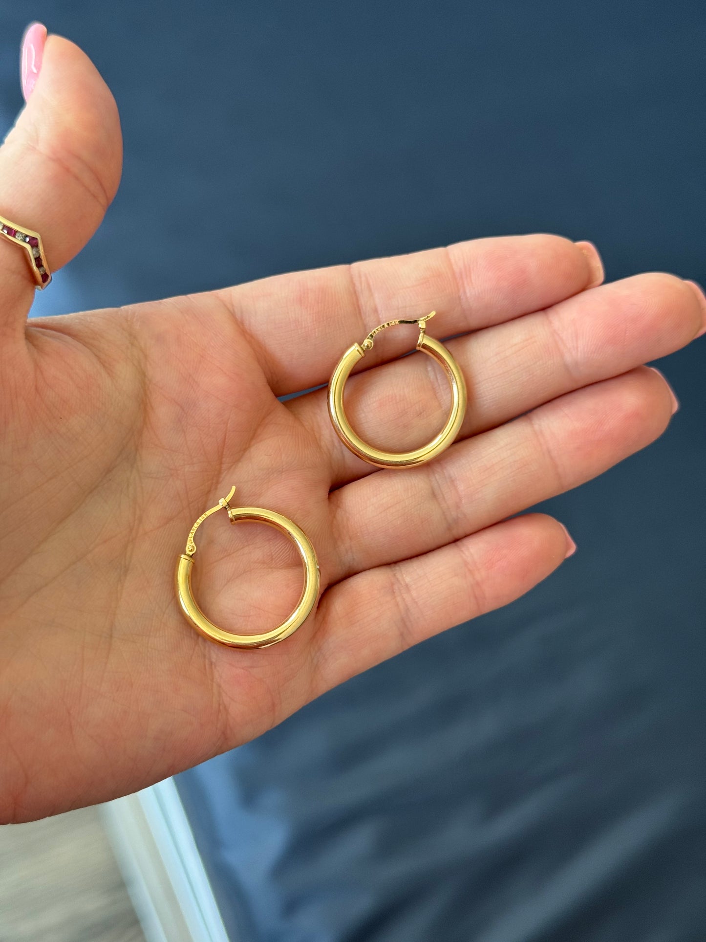 14k Hoops 3mm wide 25.5mm long