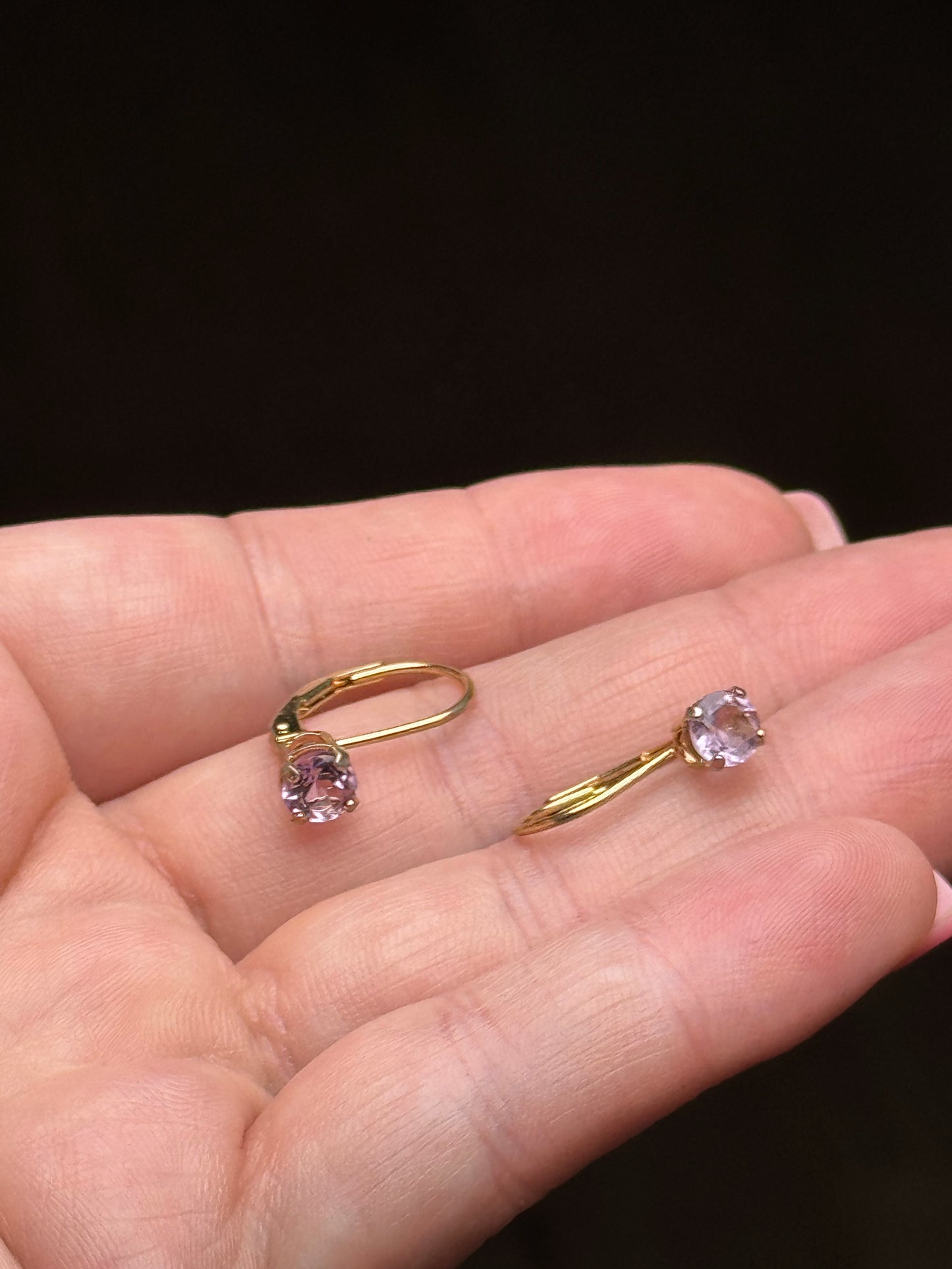 Sterling in gold amethyst earrings