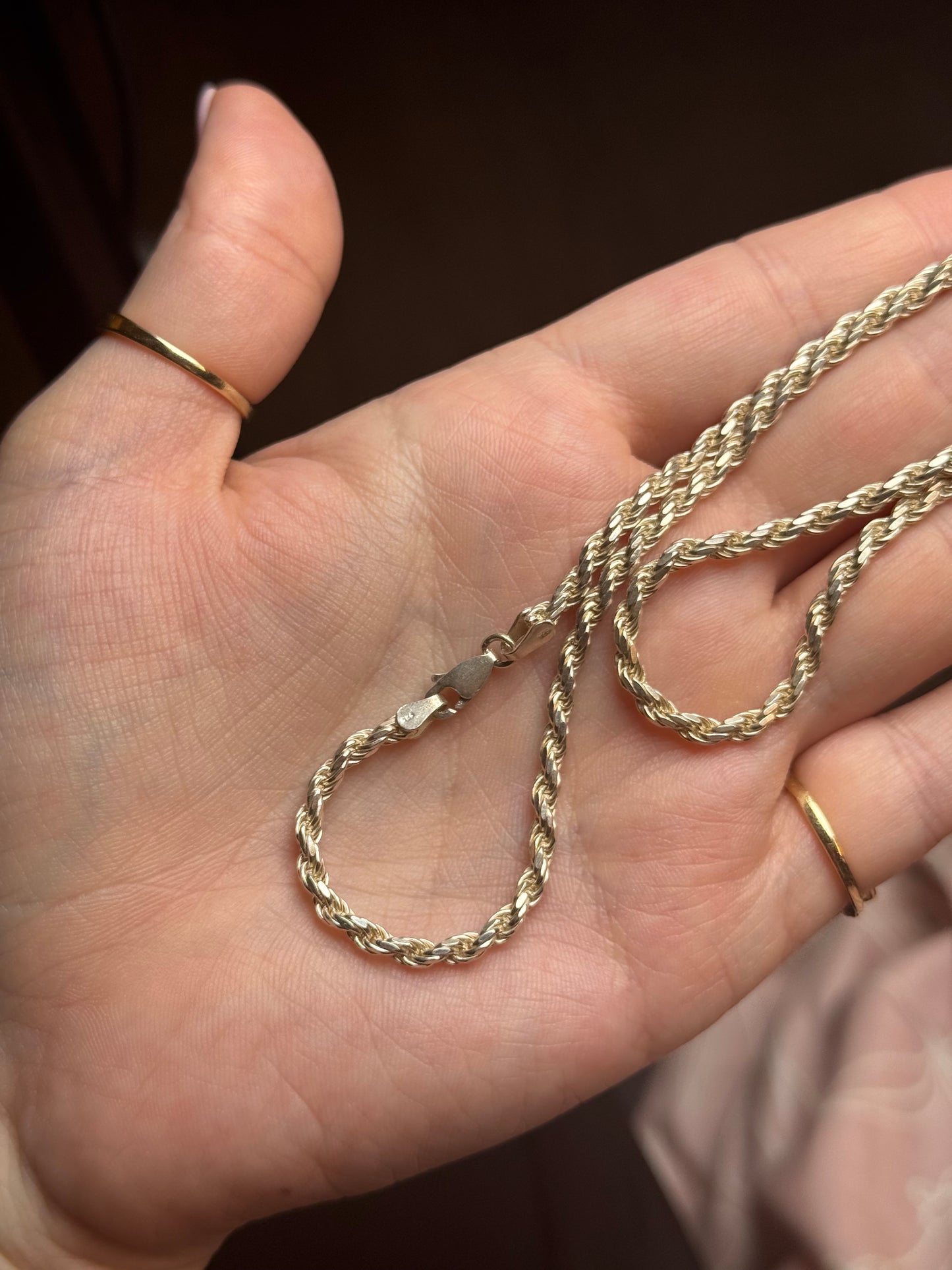 Sterling silver solid chain - Italy - 18 inches