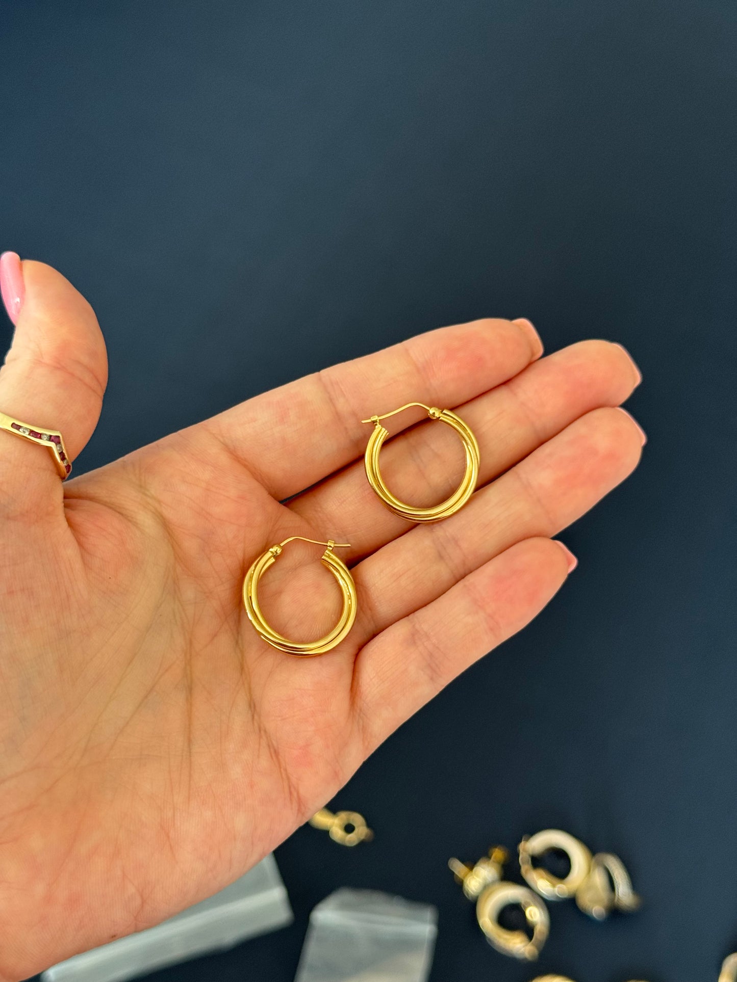 14k hoops 3.2mm wide 24.5mm long