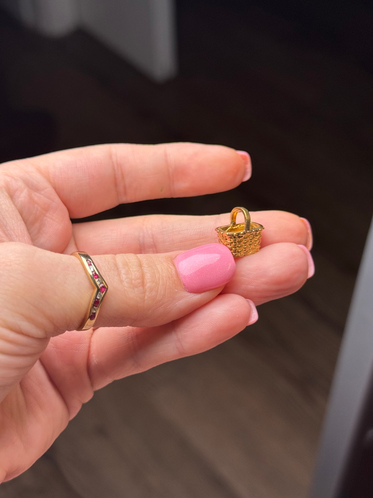 14k Basket Charm / Pendant