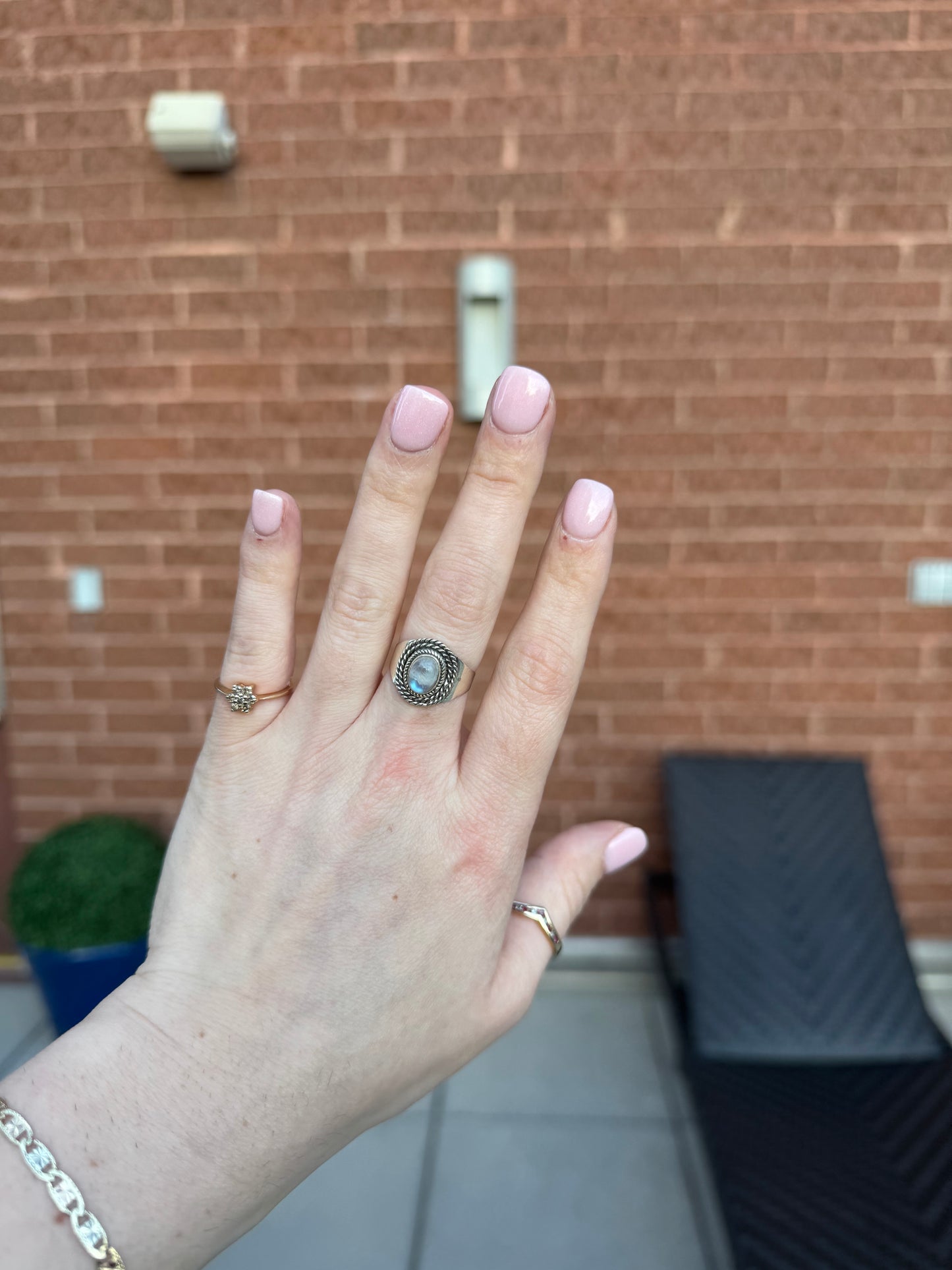 Sterling silver Moonstone Ring - Size 8