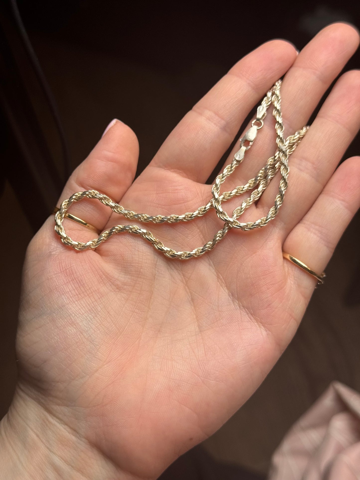 Sterling silver solid chain - Italy - 18 inches