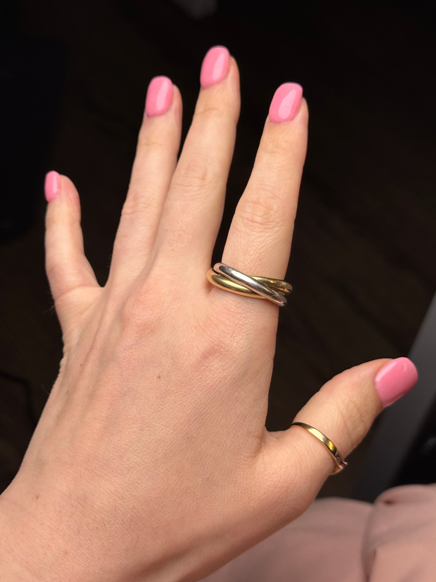 14k Italy two tone ring - size 9.25-9.5