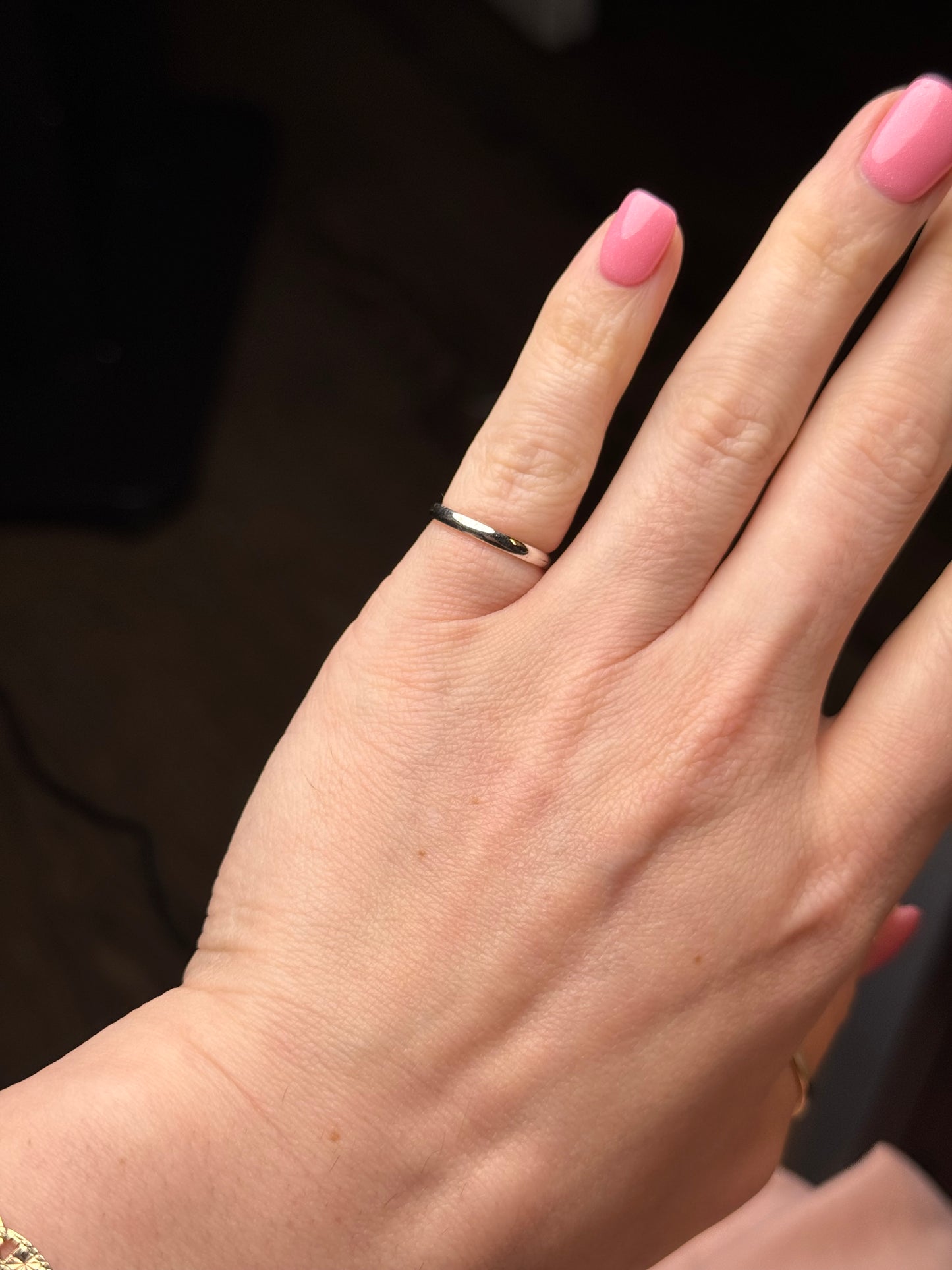 10K White gold ring - size 4