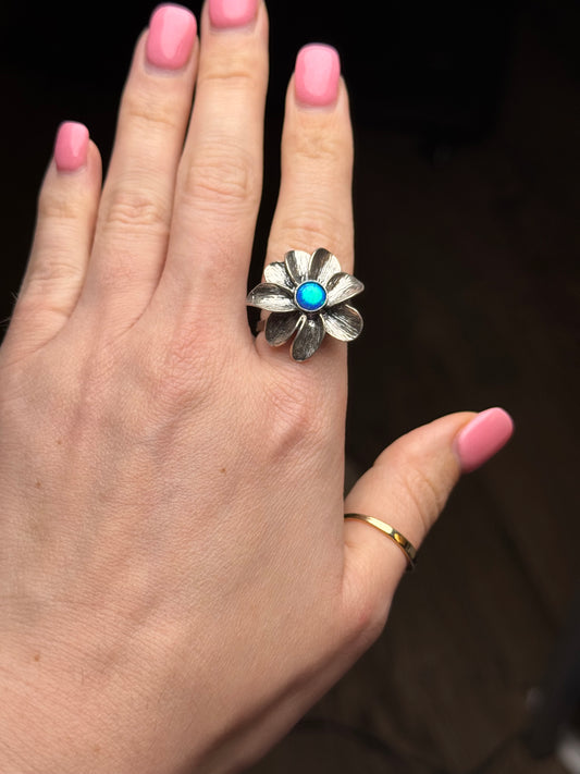 Sterling opal ring “ISRAEL” - size 8