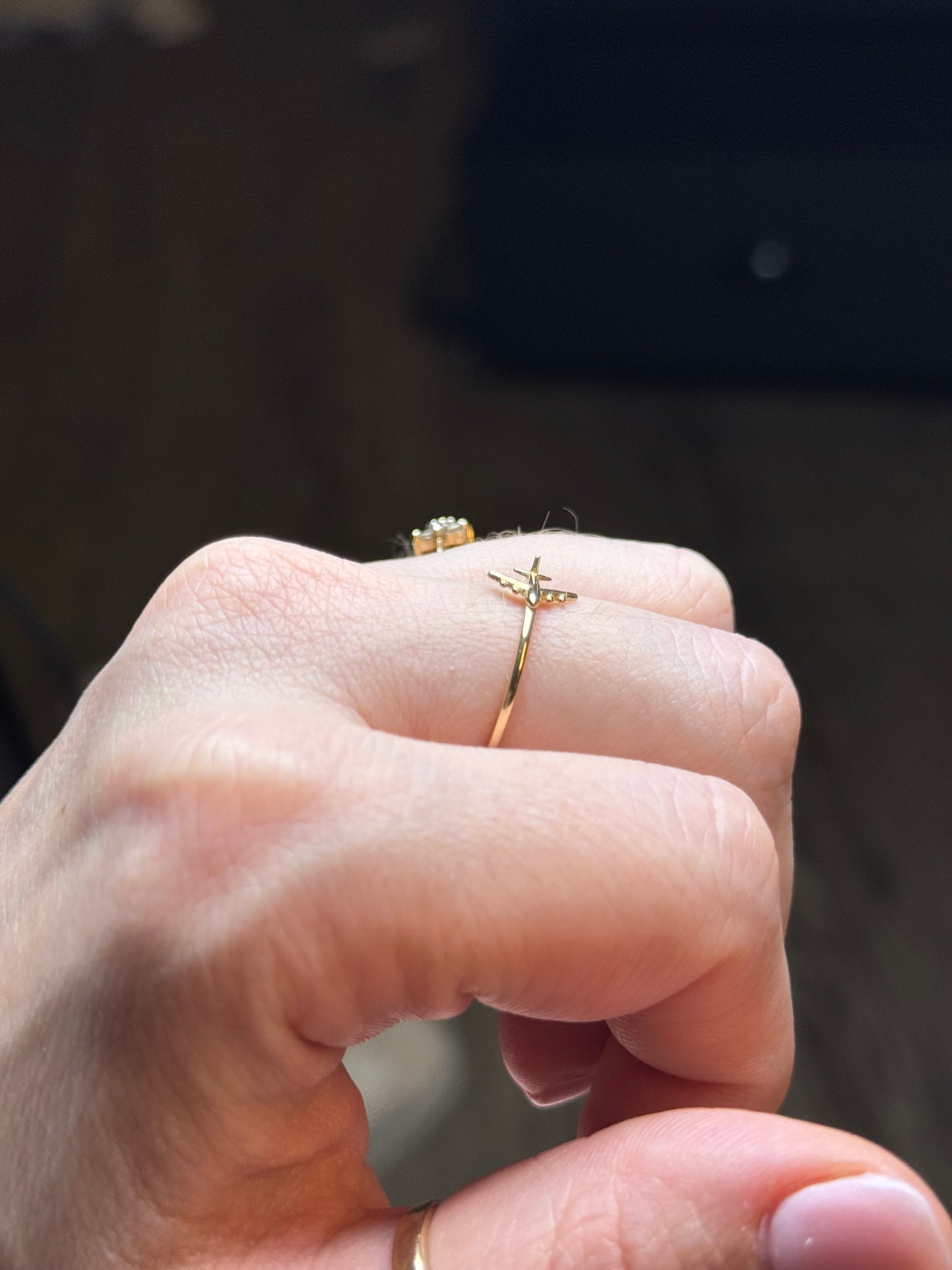 14k Airplane Ring - Size 8.5
