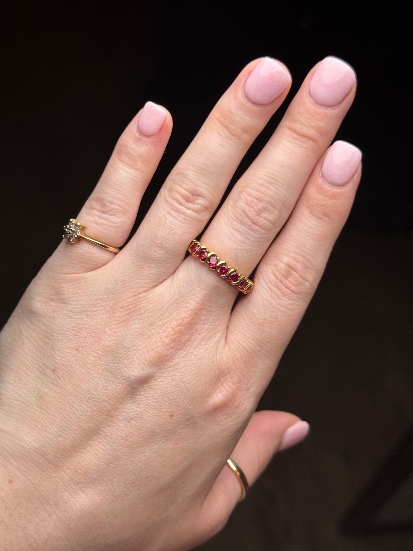 Sterling Vermeil Ruby Eternity Band - Size 9