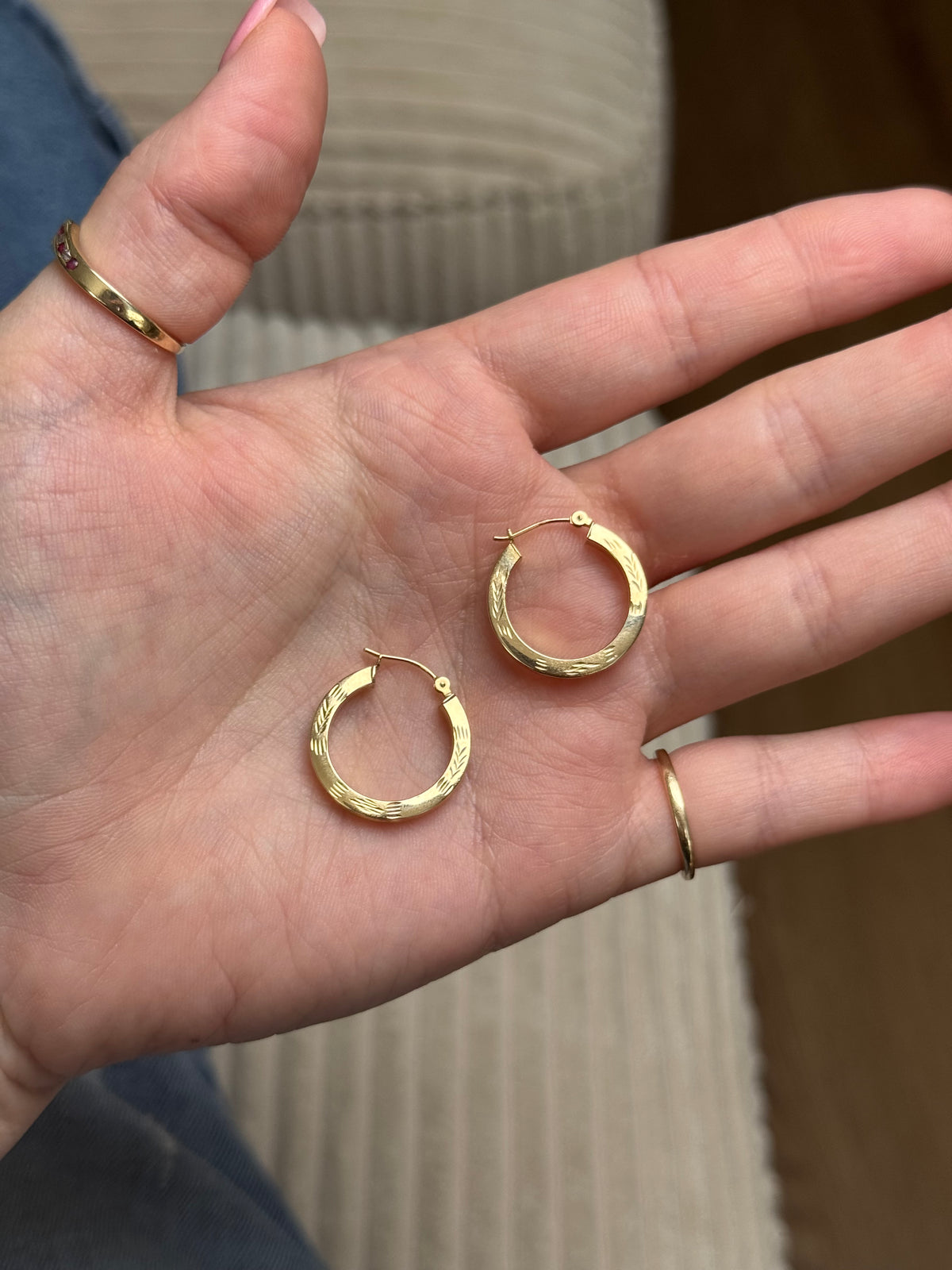 14k hoops ~.85 inch