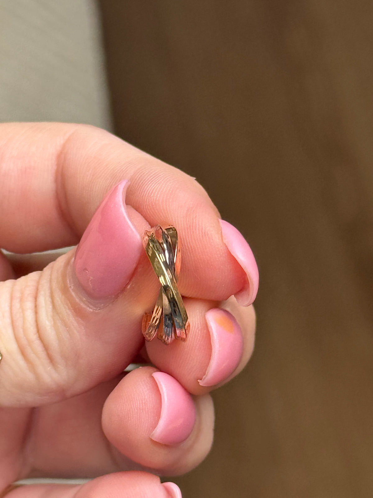 14k TRITONE earrings (no backs)