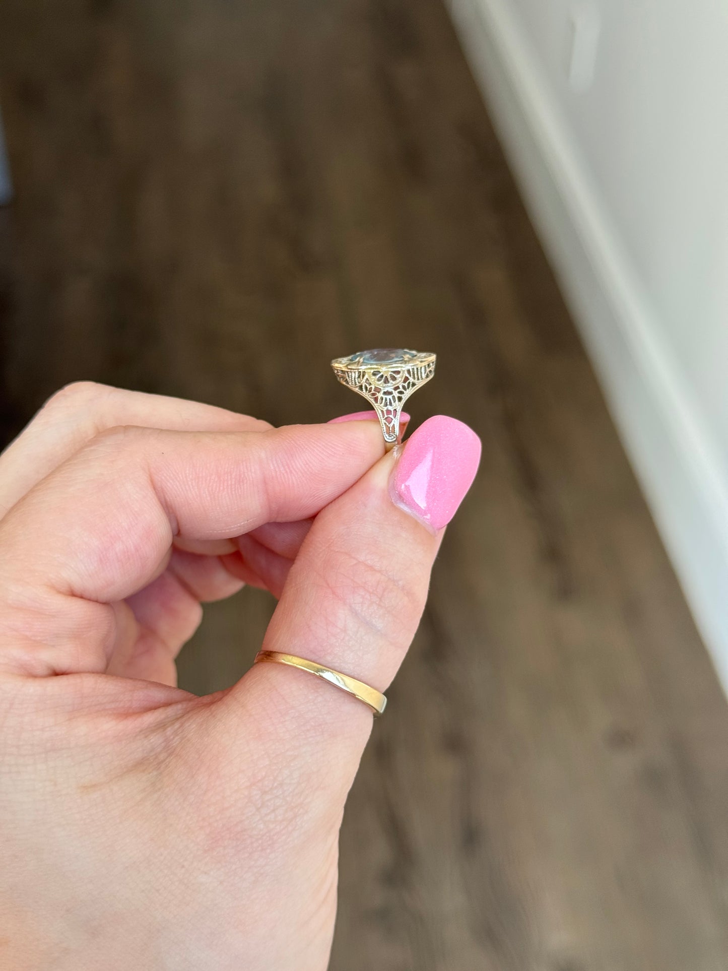 10k White Gold A&S Federated Abraham & Strauss Pinky Ring - Size 2.5