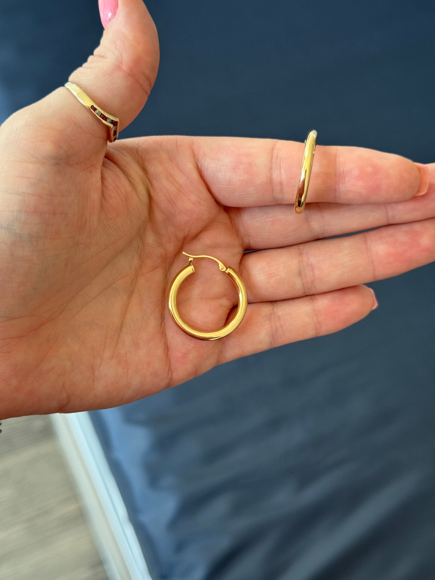 14k Hoops 3mm wide 25.5mm long
