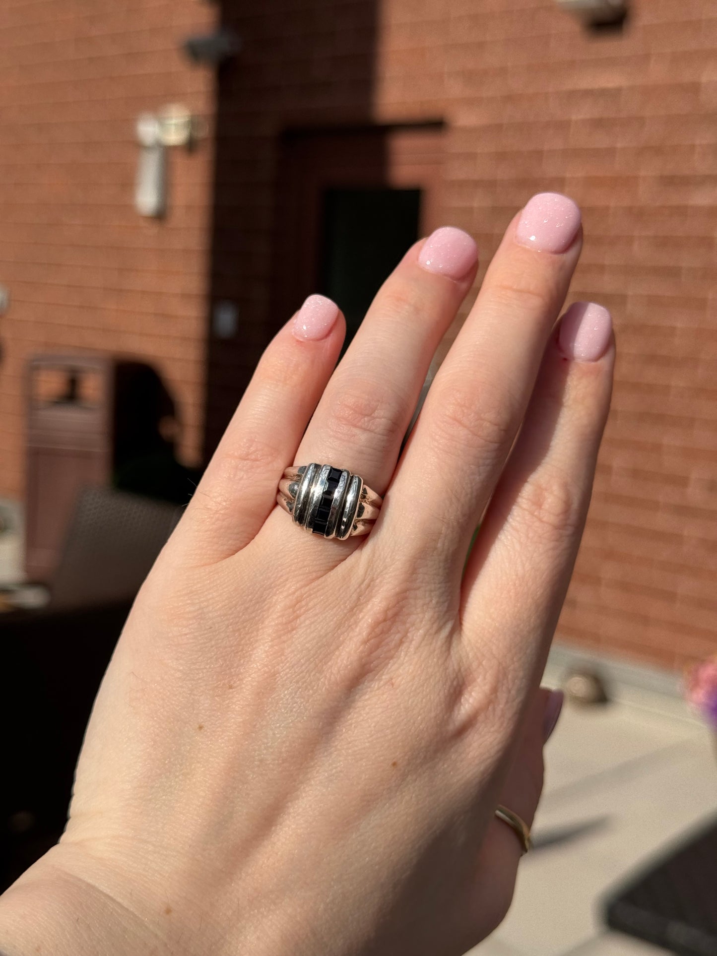 Sterling Silver Spinel or Sapphire Ring – Size 7