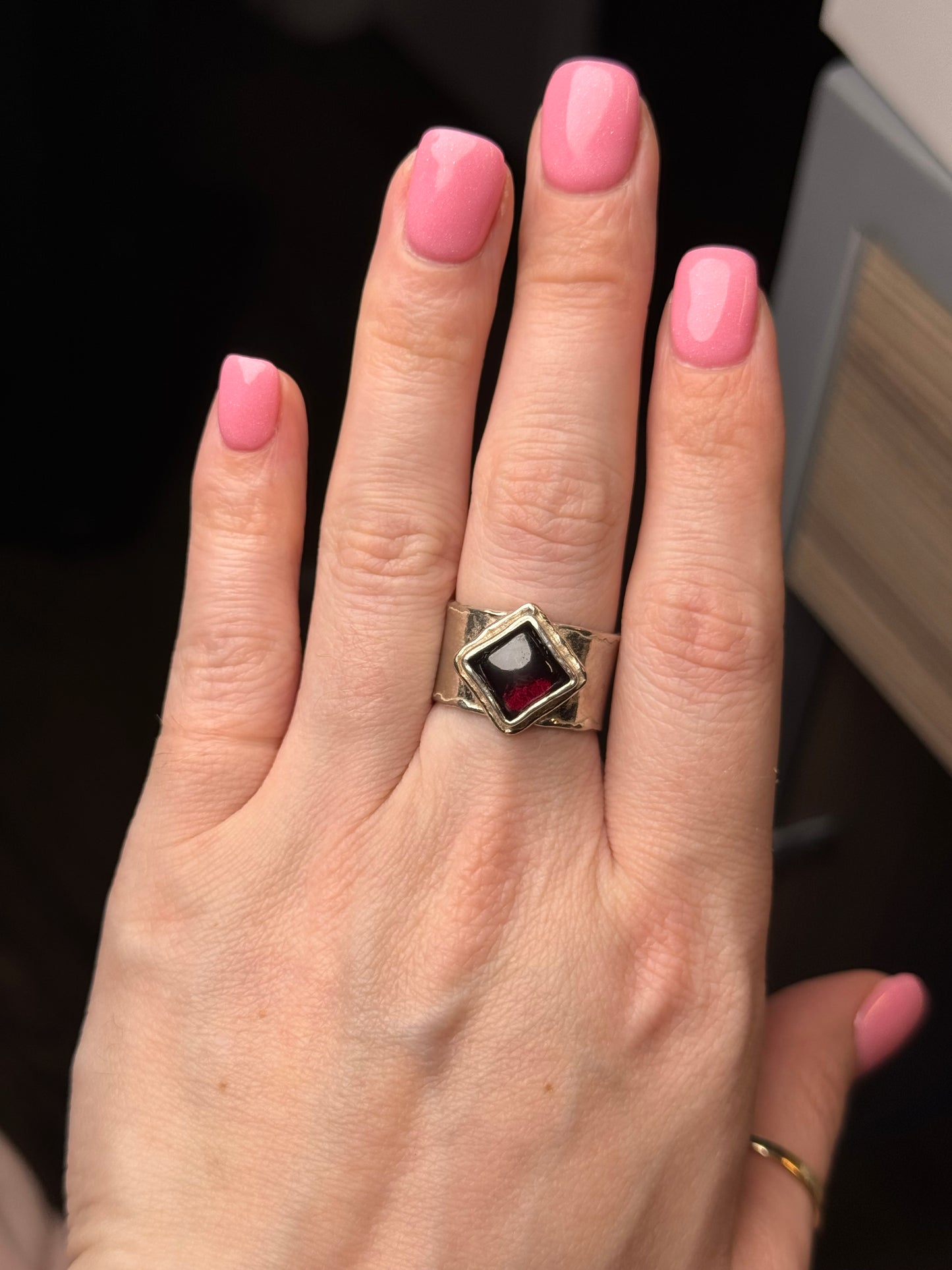Sterling garnet ring - size 8.5
