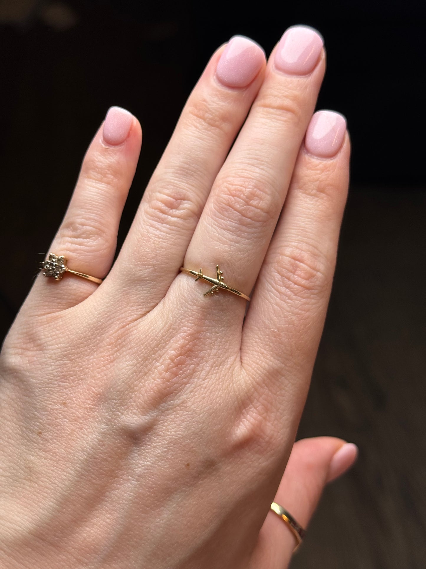 14k Airplane Ring - Size 8.5