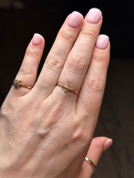 14k Airplane Ring - Size 8.5