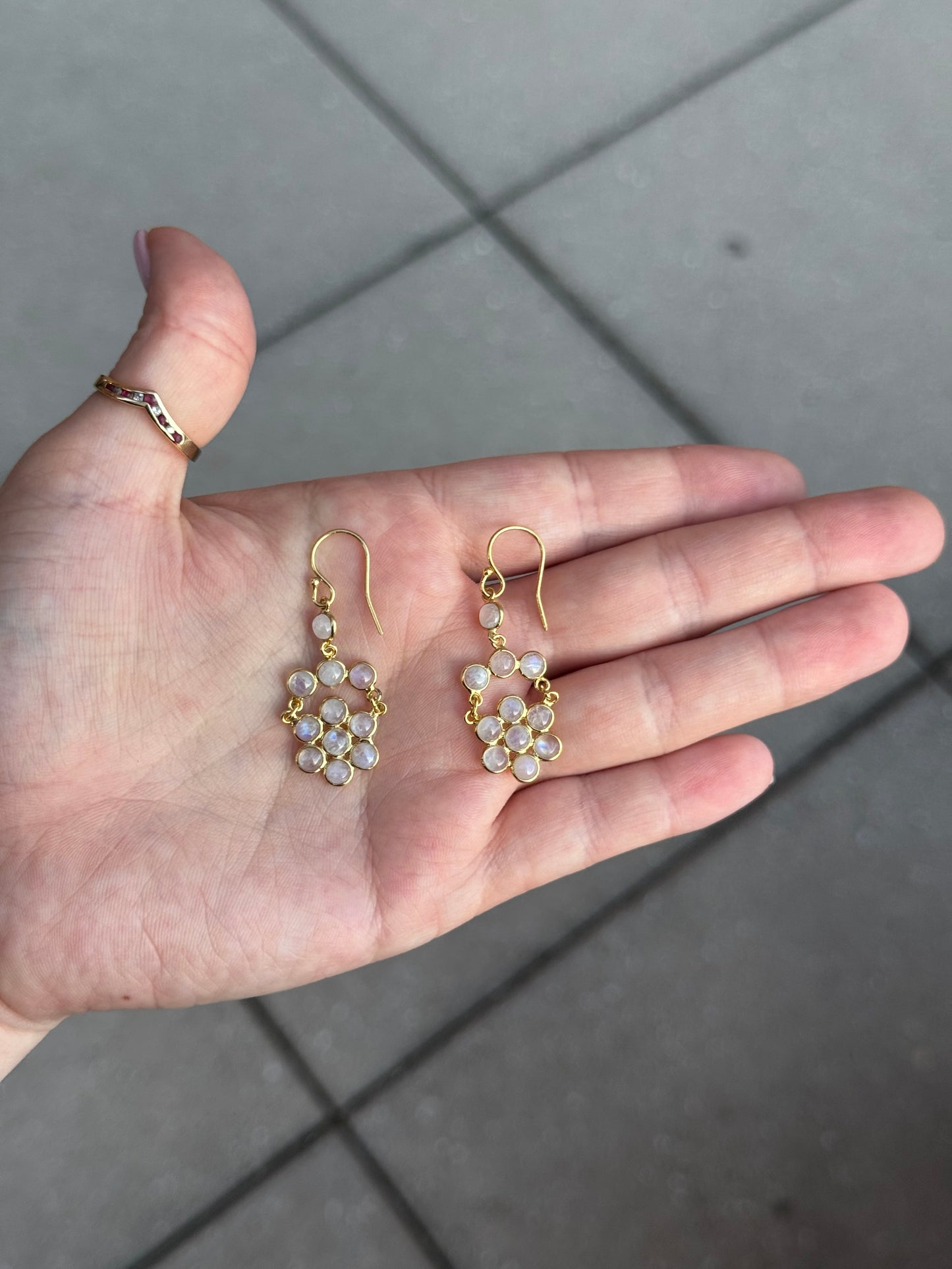 Sterling Vermeil Moonstone Earrings