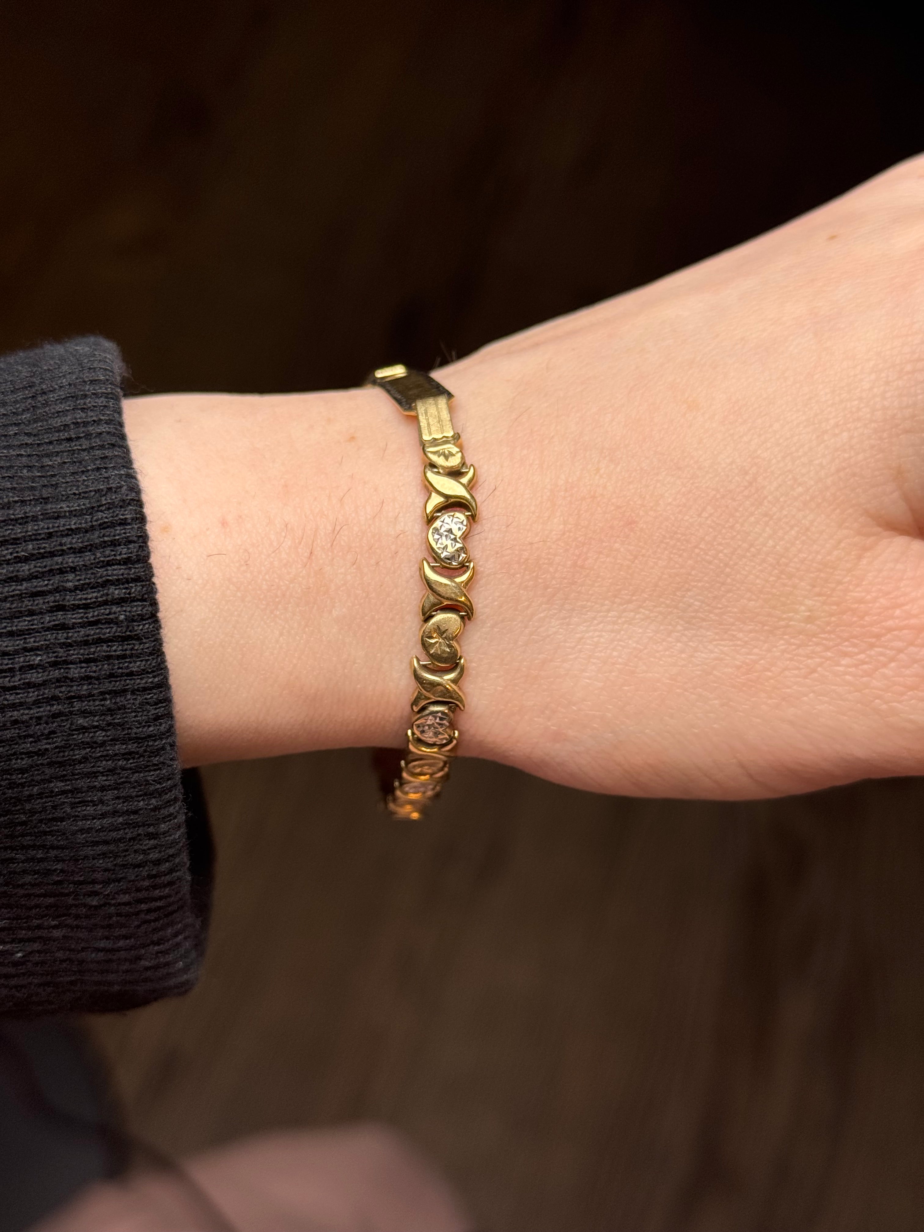 10K Two-Tone Engravable ID Bracelet