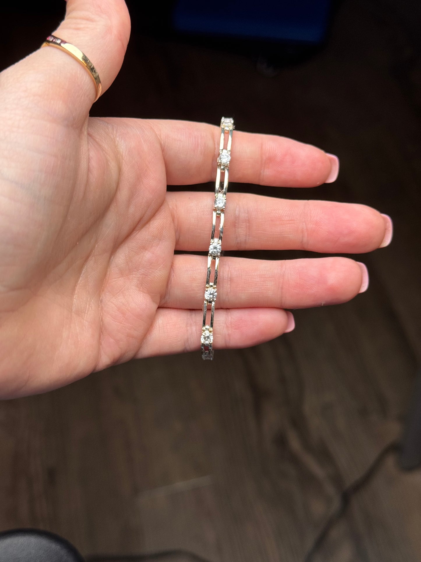Sterling CZ Bracelet - size 6.75 inches
