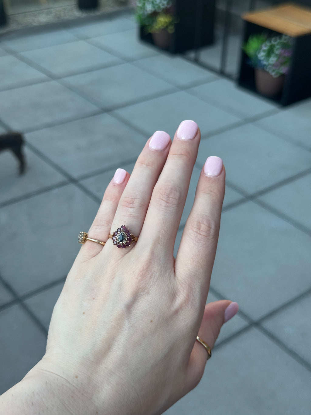 10k Ruby, Sapphire, Diamond Ring - Size 7.75