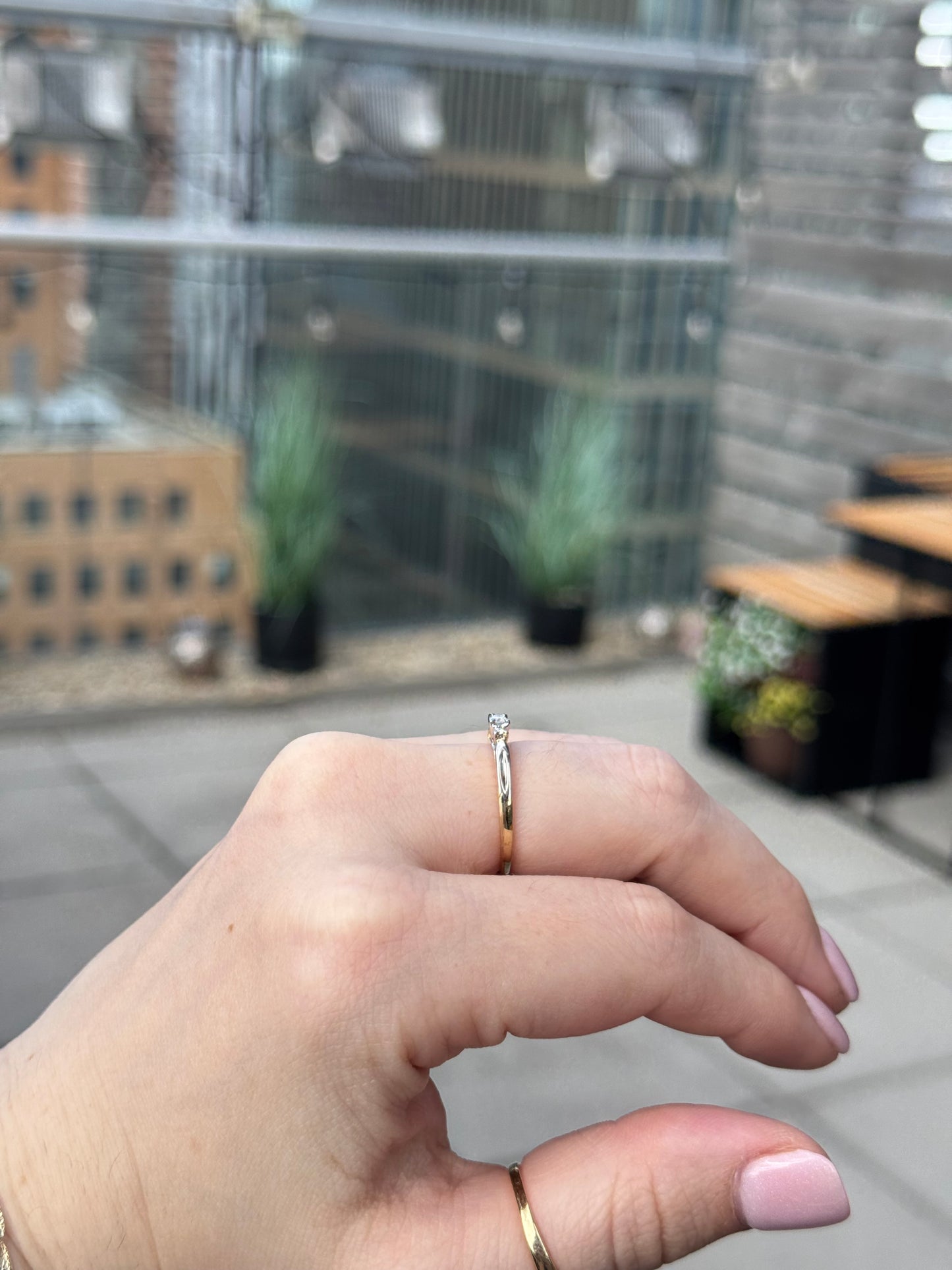 14k Diamond Two Tone Ring Band - Size 7.25