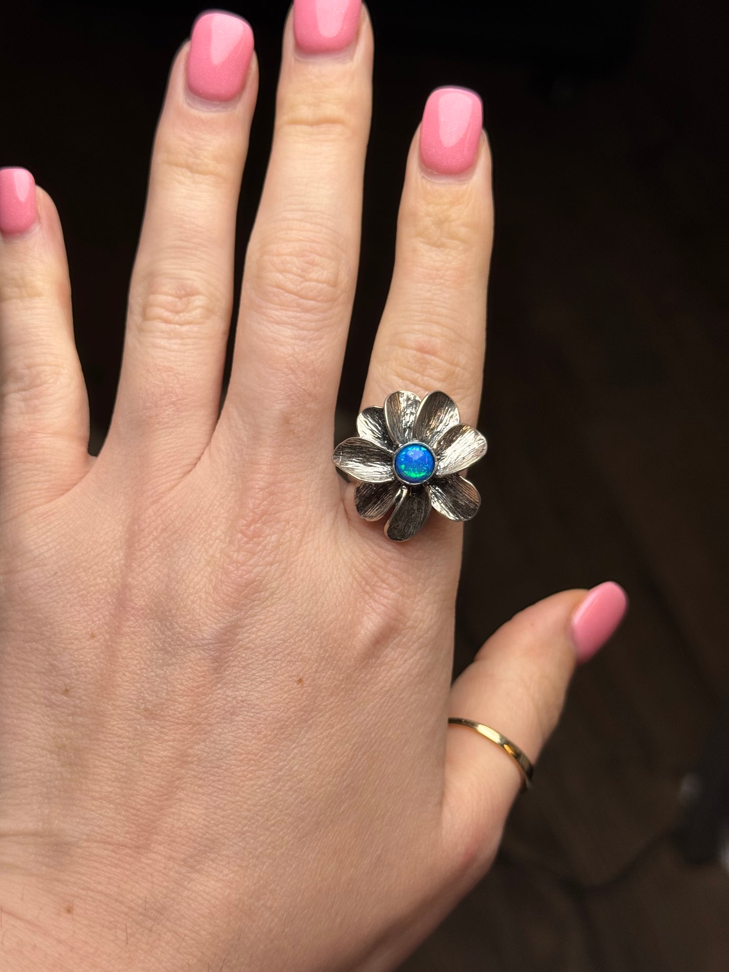 Sterling opal ring “ISRAEL” - size 8