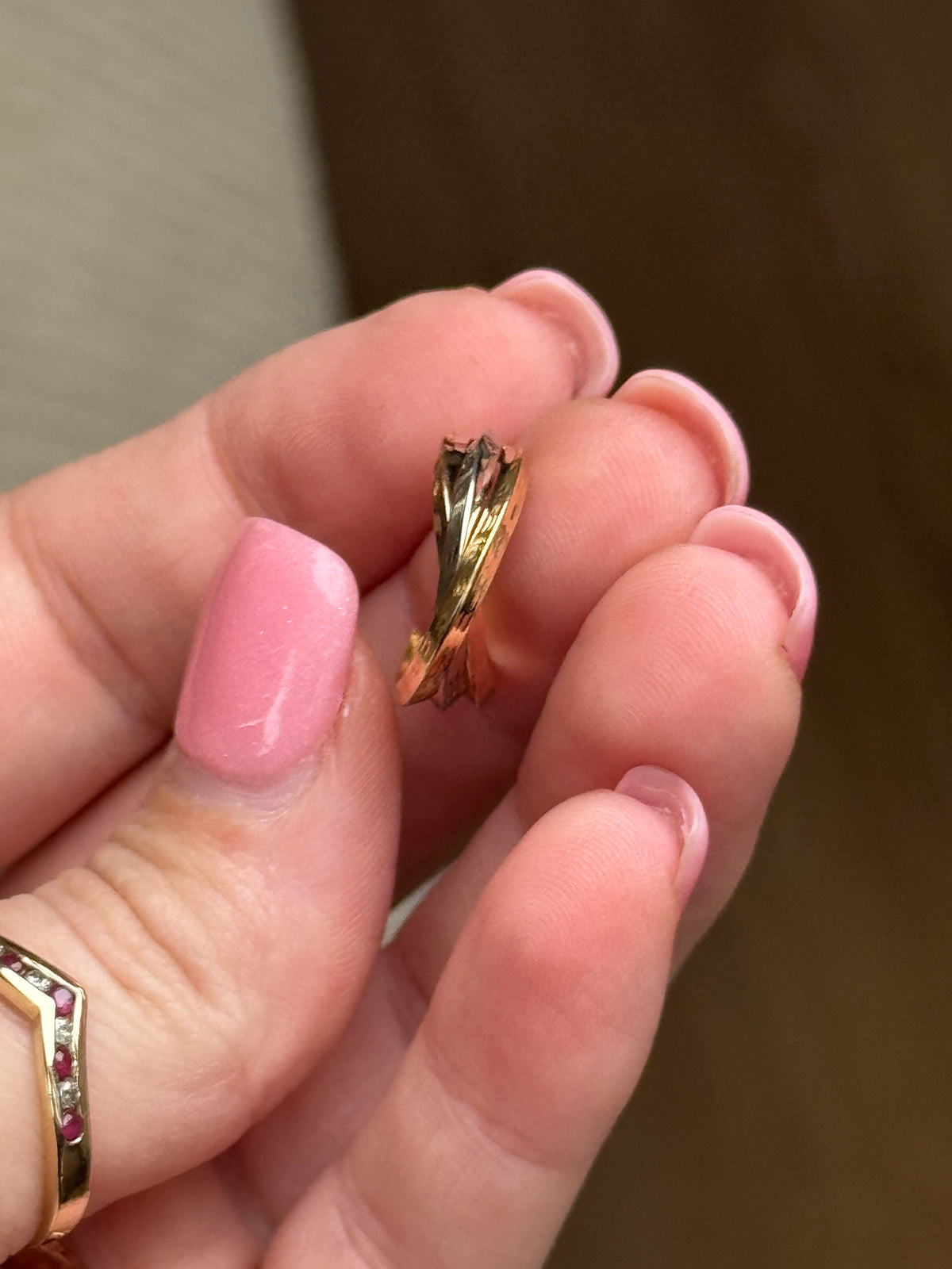 14k TRITONE earrings (no backs)
