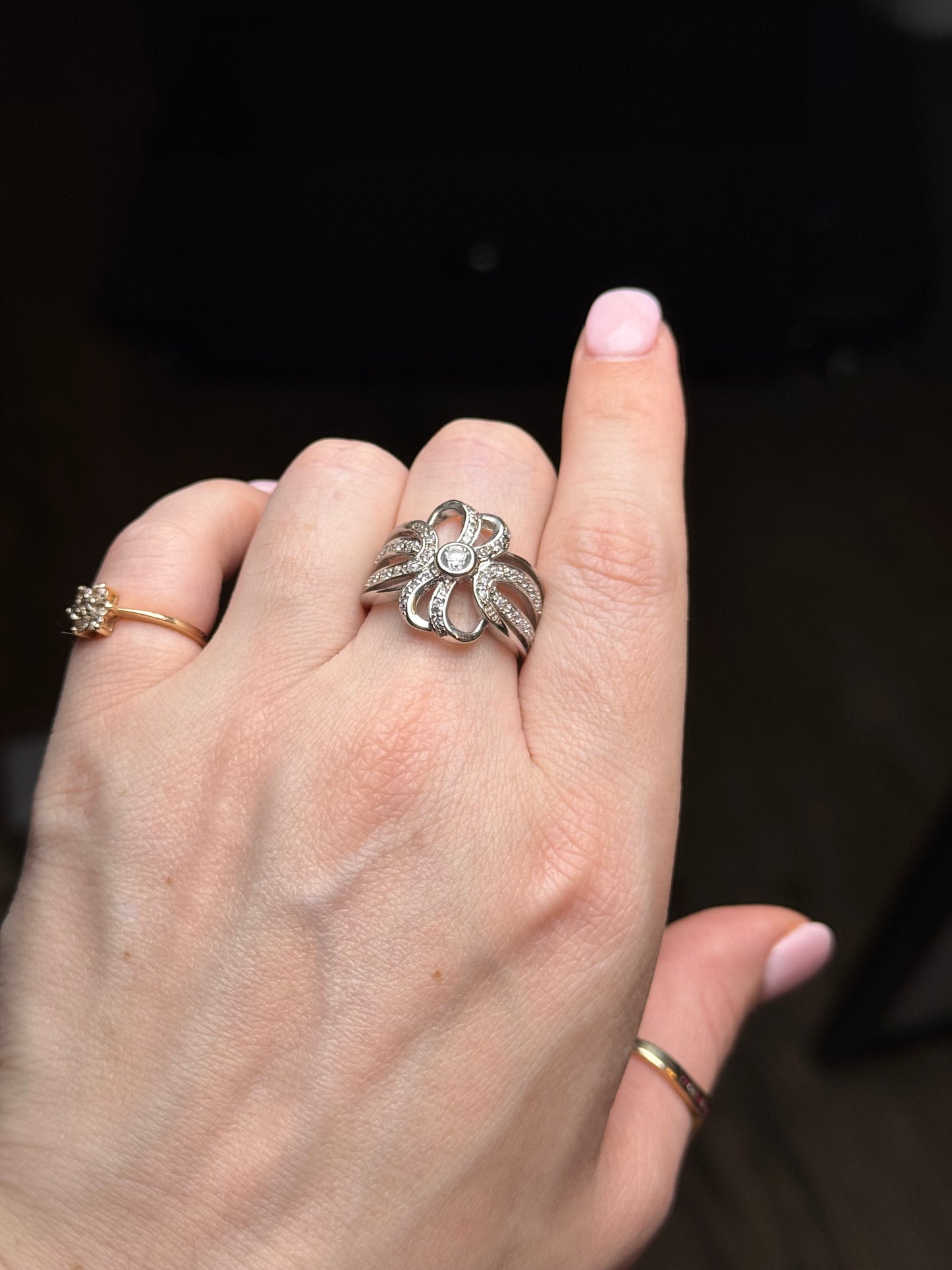 Sterling - Maybe CZ Ring - Size 9